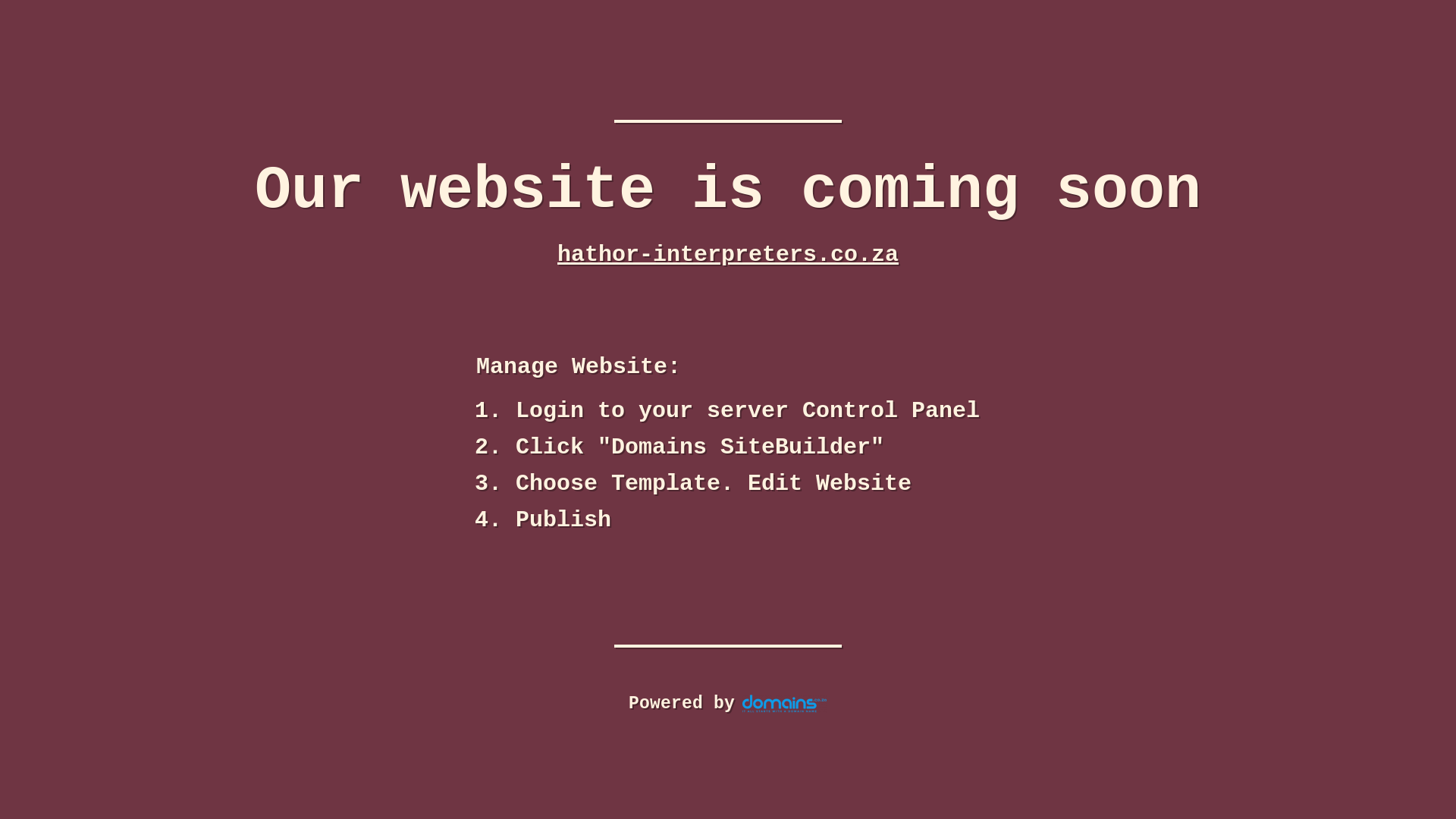 website screenshot of https://hathor-interpreters.co.za/
