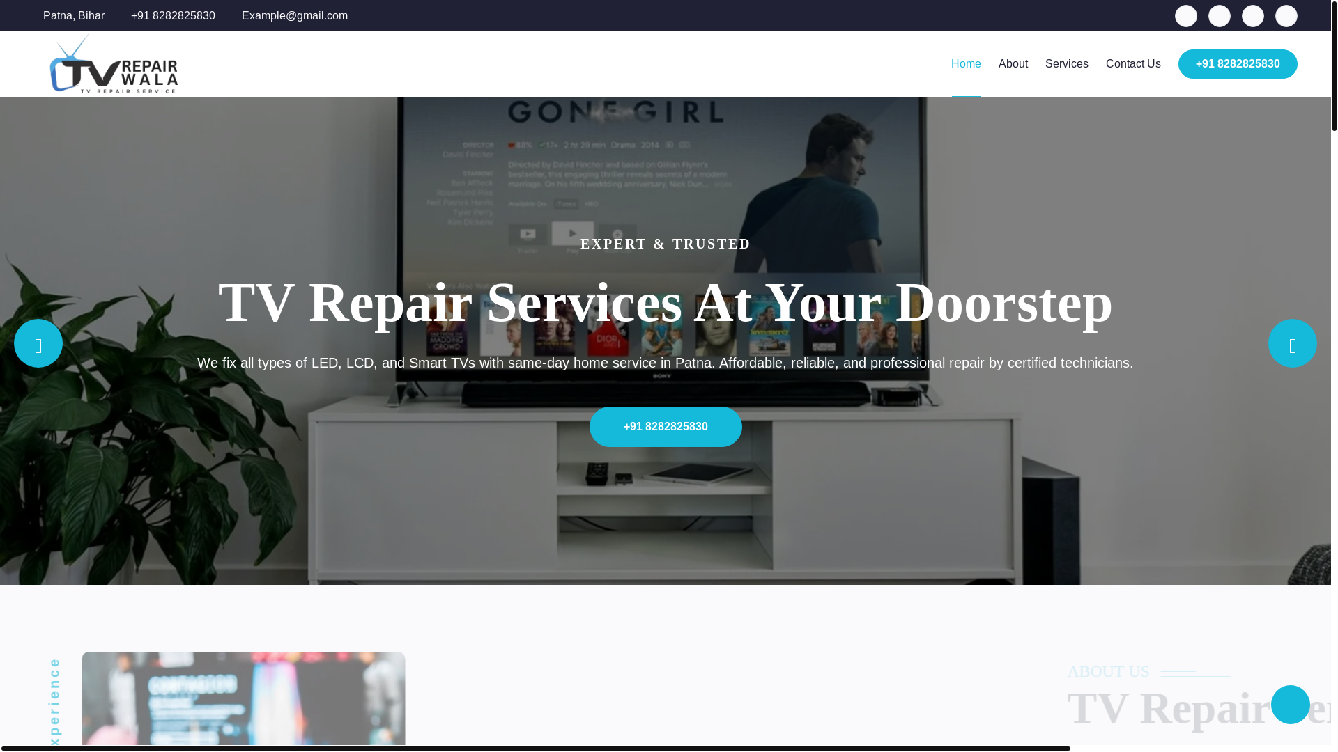 website screenshot of https://tvrepairwala.com/