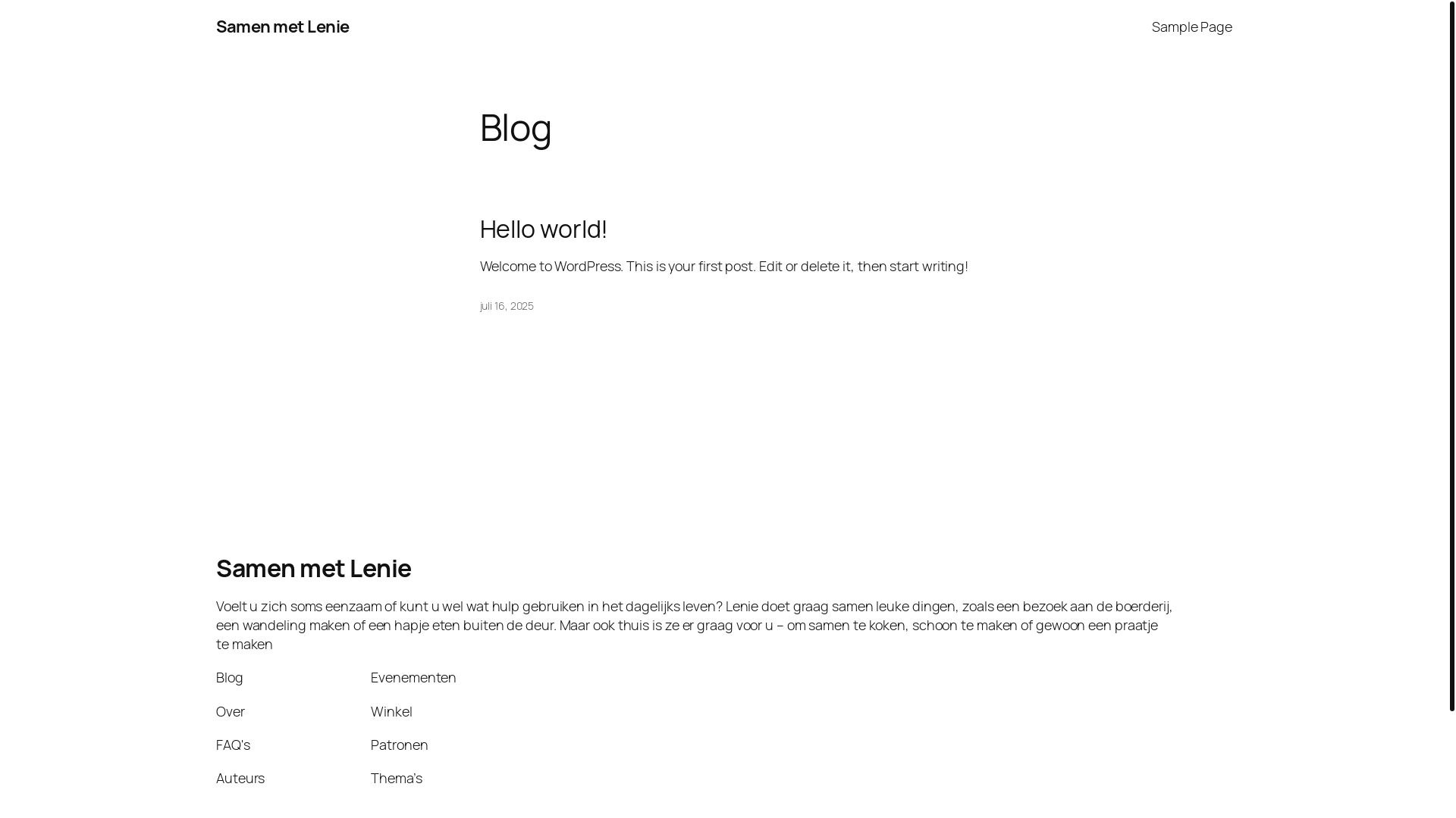 website screenshot of https://samenmetlenie.nl/