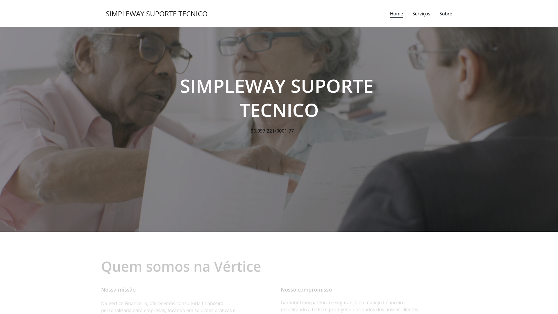 website screenshot of https://simplewaysuportetecnico.com/