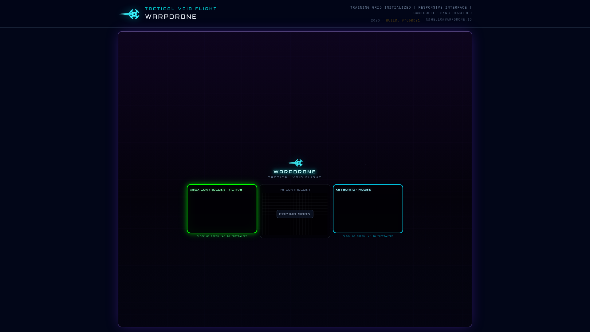 website screenshot of https://warpdrone.io/