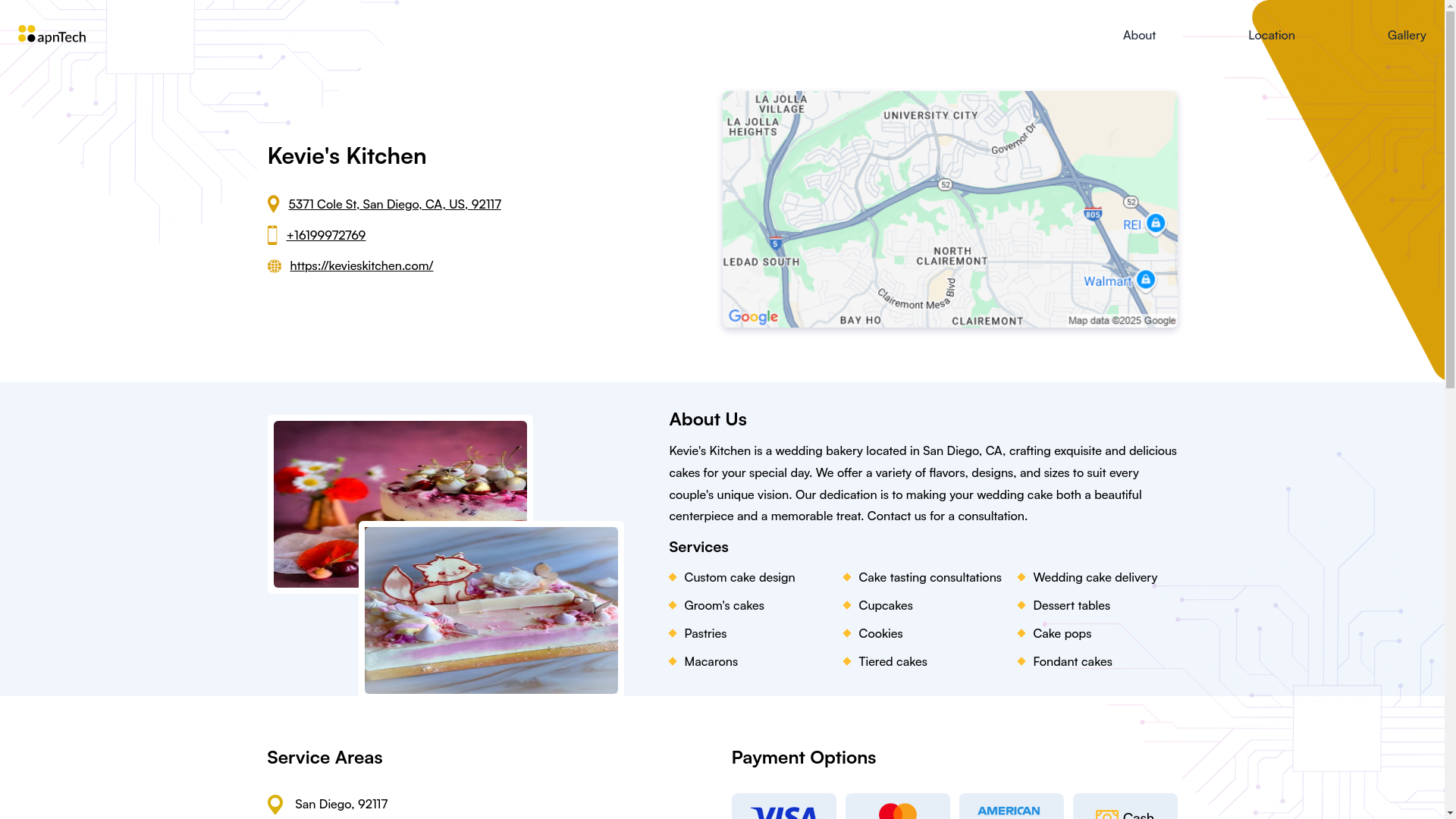 website screenshot of https://kevieskitchen.online/