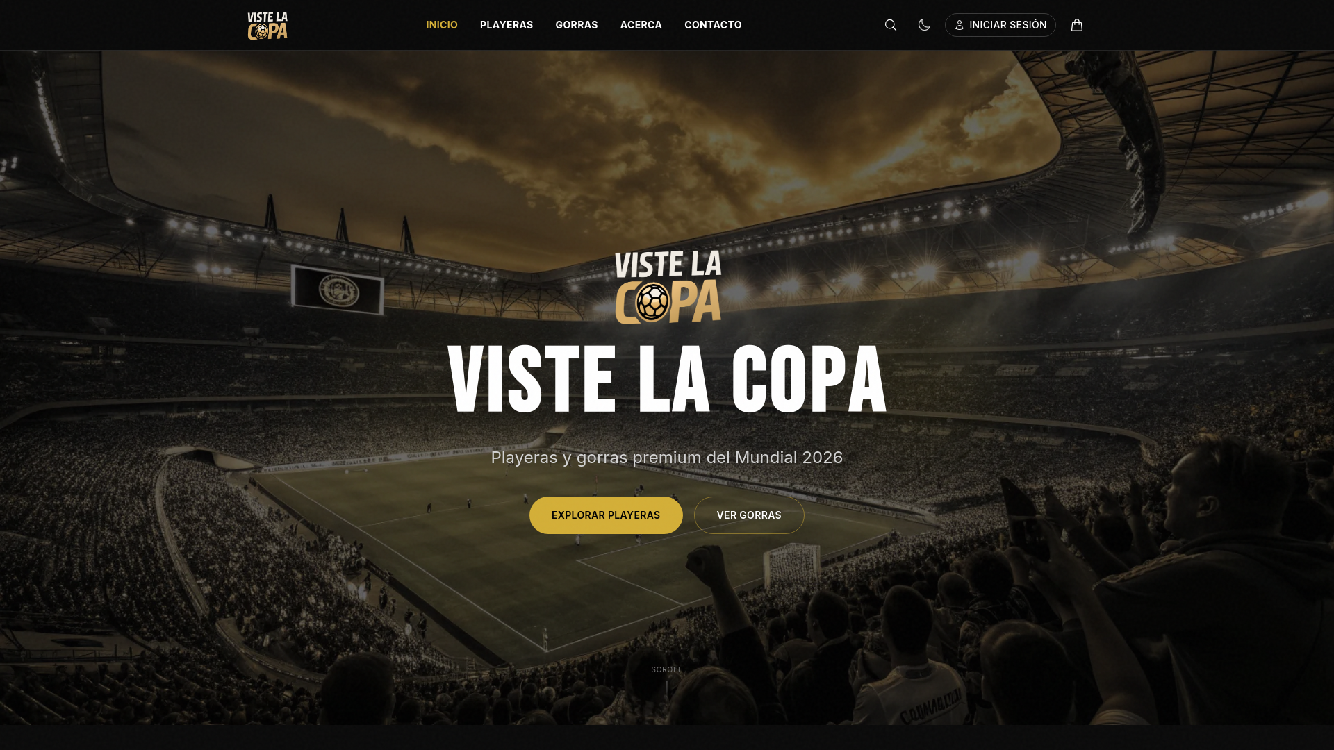 website screenshot of https://vistelacopa.com