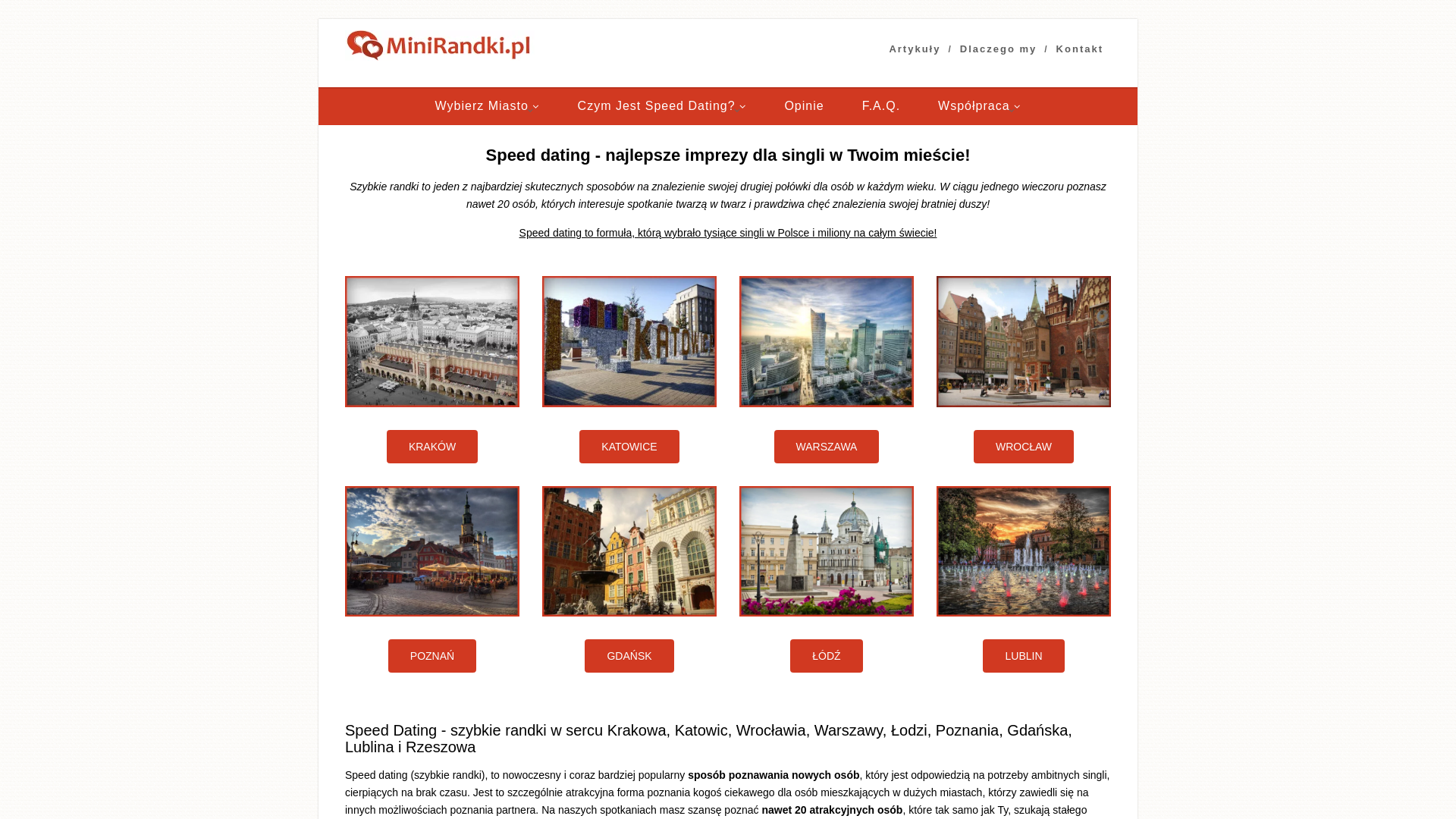 website screenshot of https://speedates.pl/