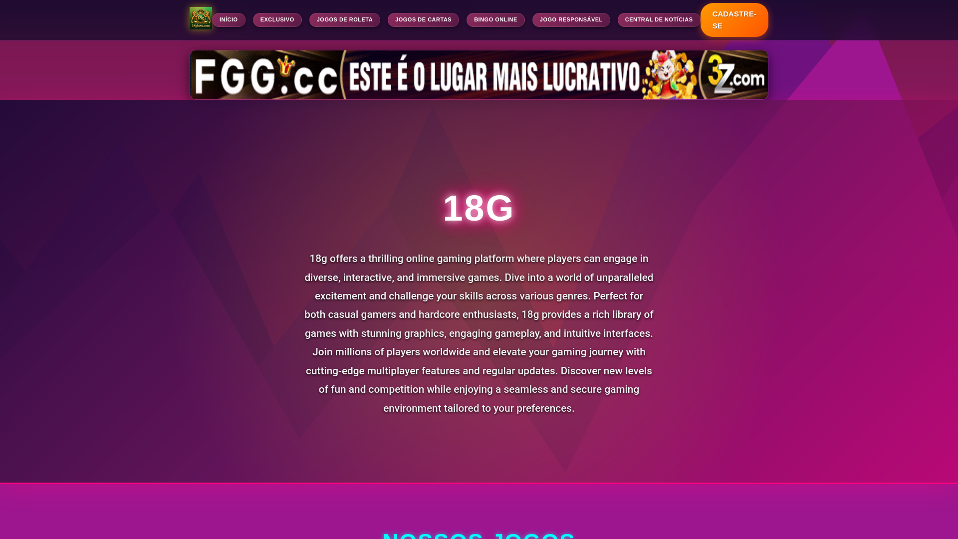 website screenshot of https://18gbets.com/