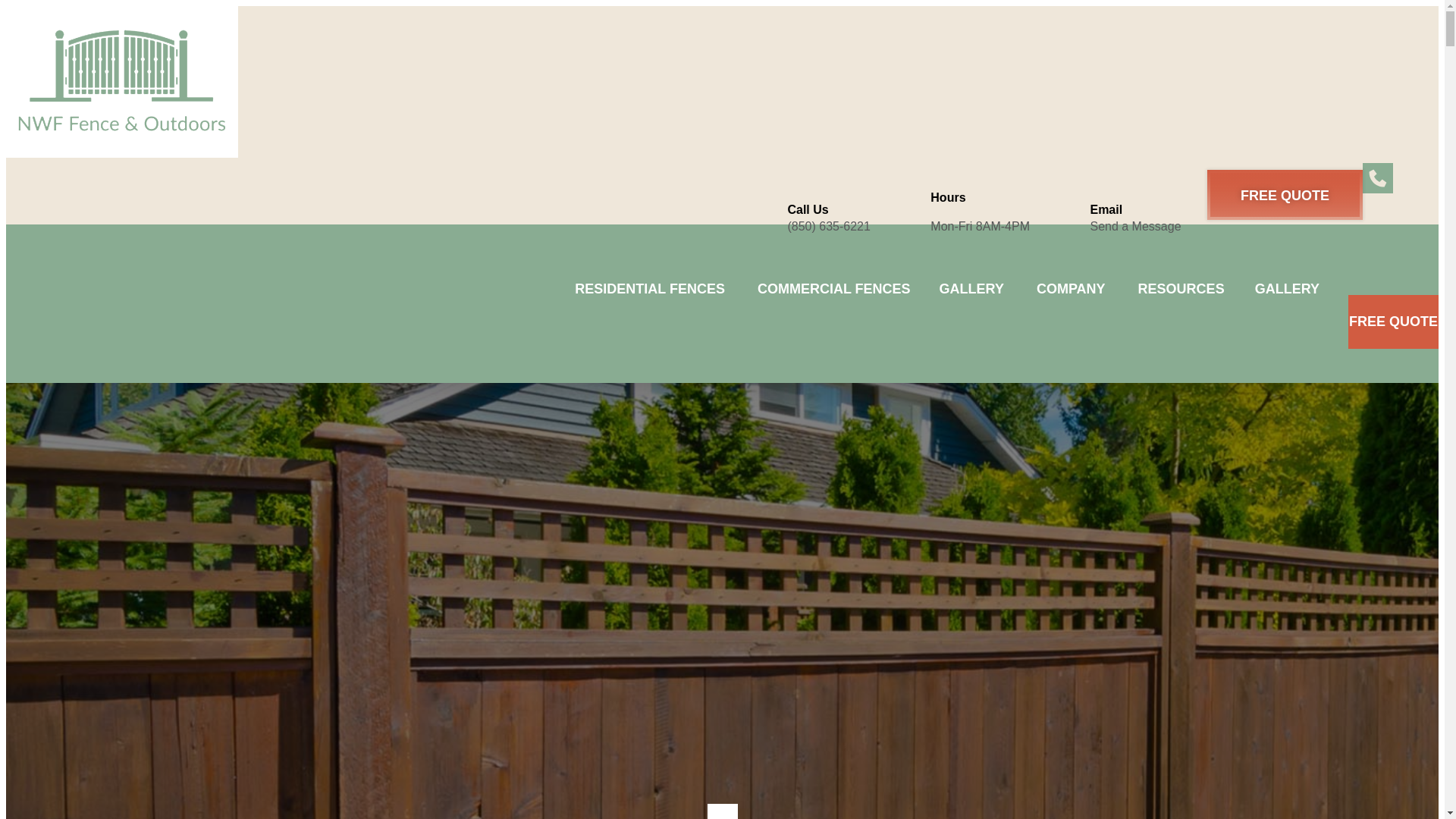 website screenshot of https://northwestfloridafence.com/