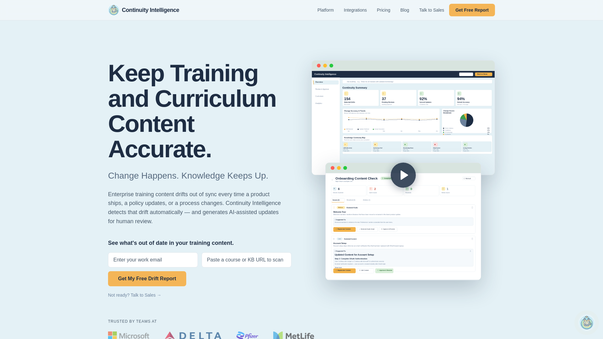 website screenshot of https://continuity-intelligence-platform.pages.dev/