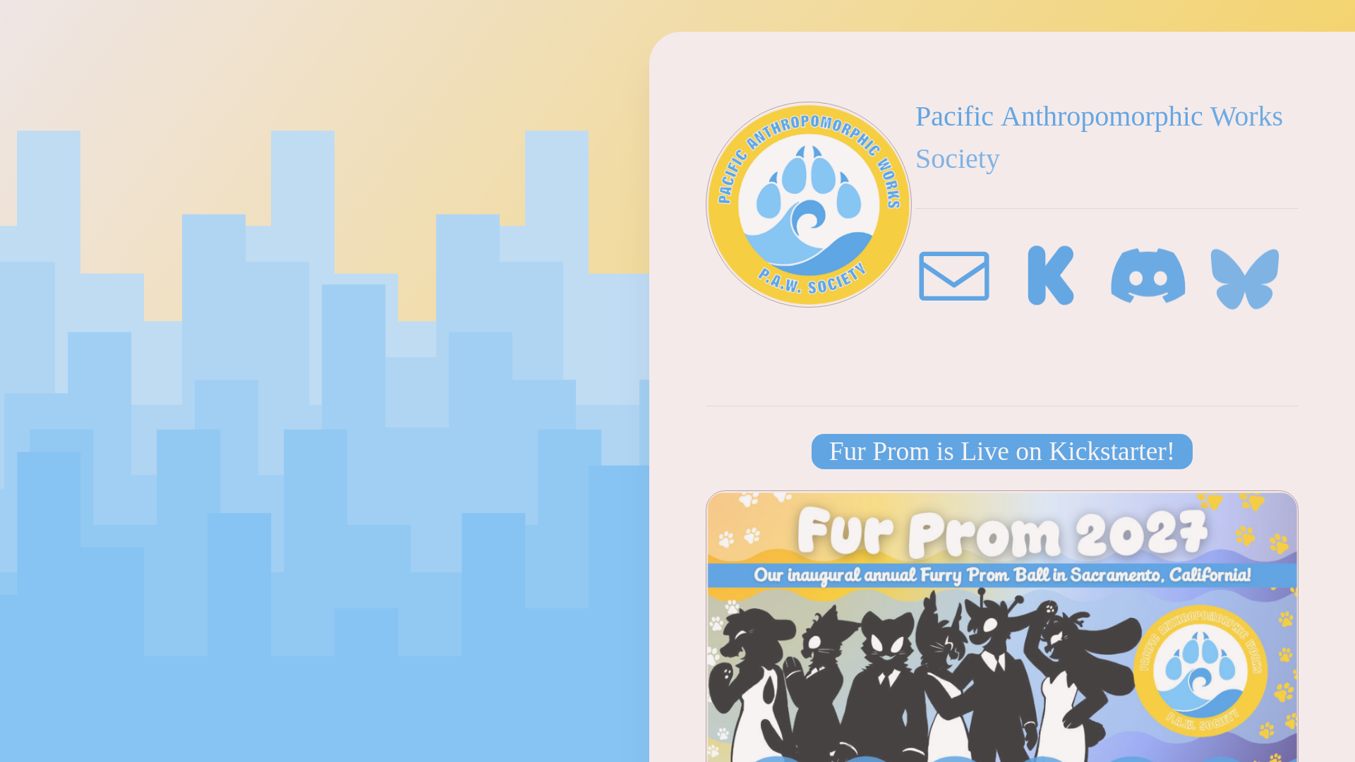 website screenshot of https://pawsocietyevents.com/