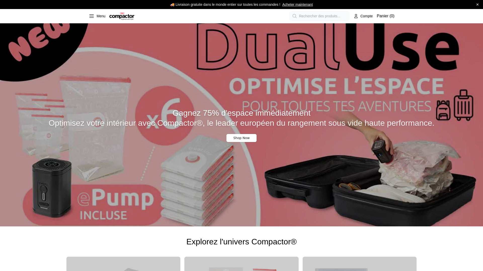 website screenshot of https://visitcompactorstore.shop/