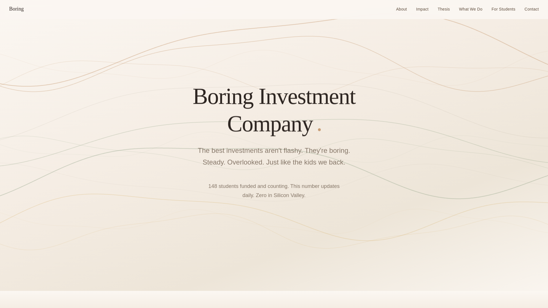 website screenshot of https://boringinvest.org