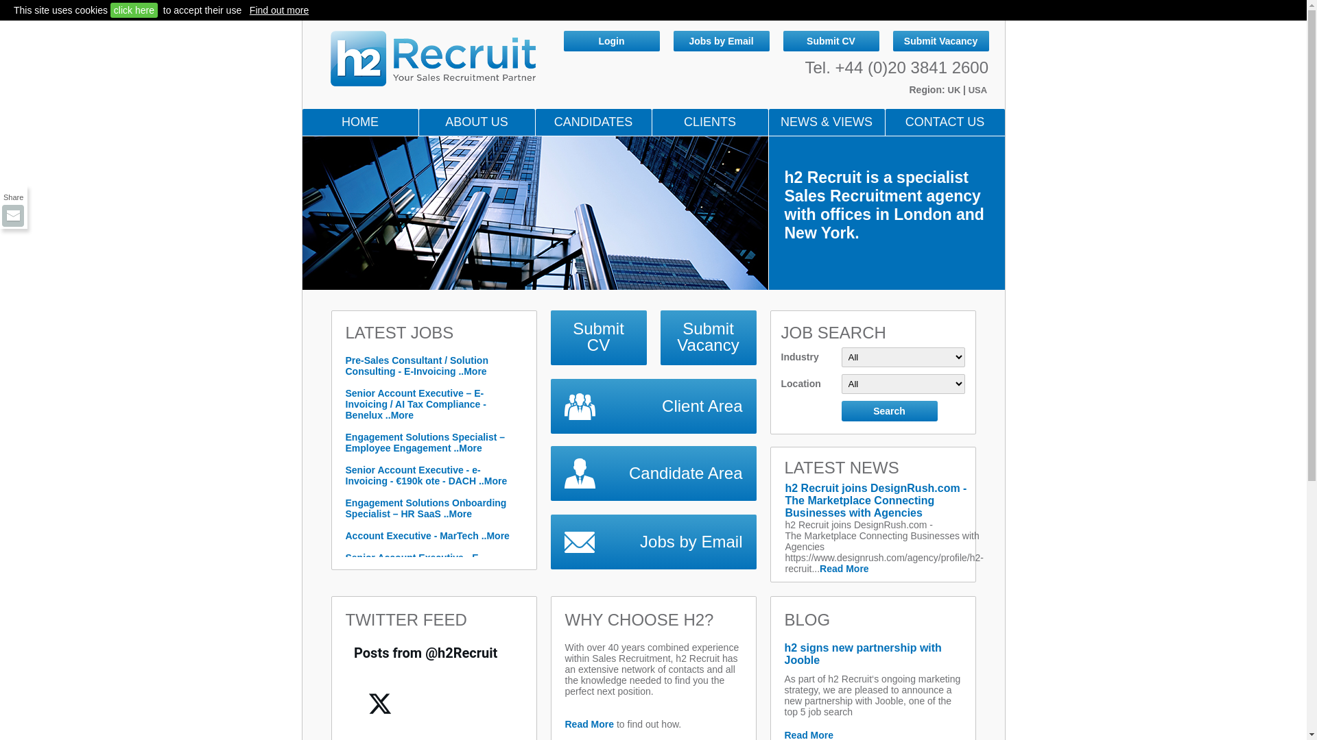 website screenshot of https://h2recruitteam.com/