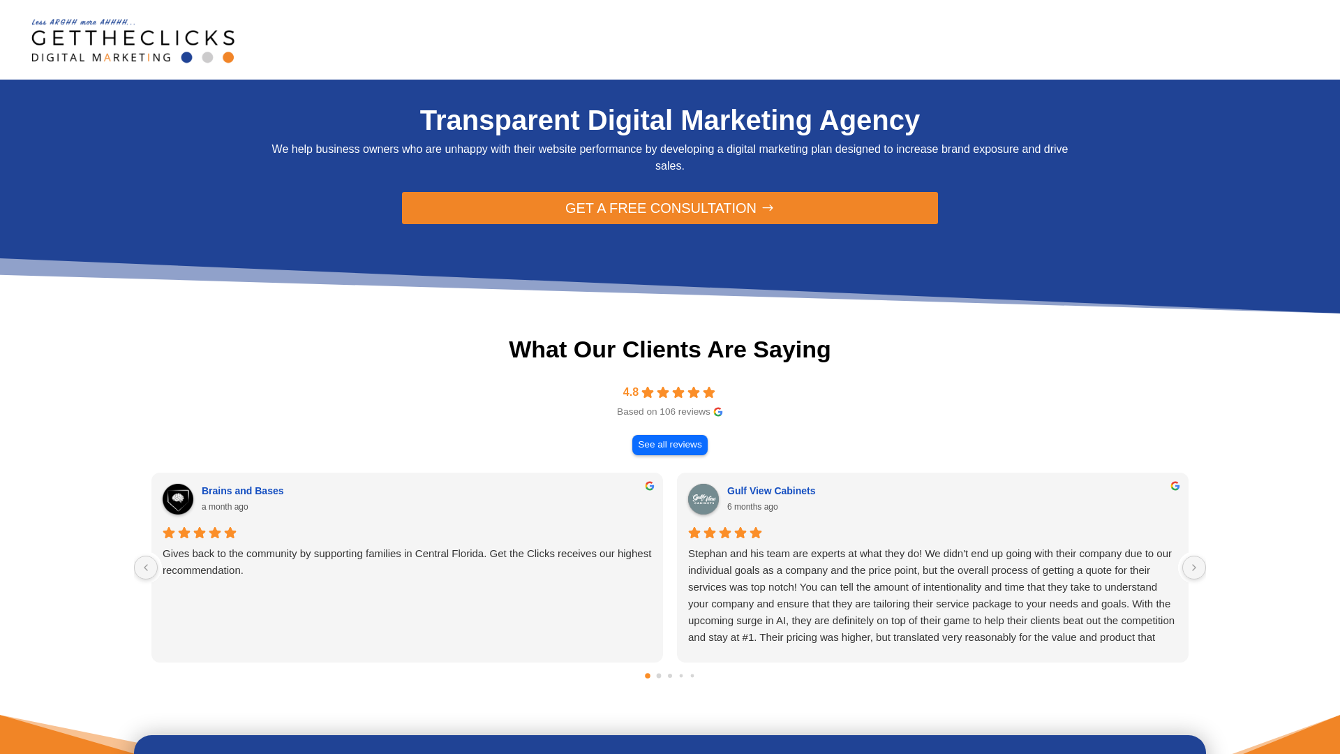 website screenshot of https://gettheclicks.com/