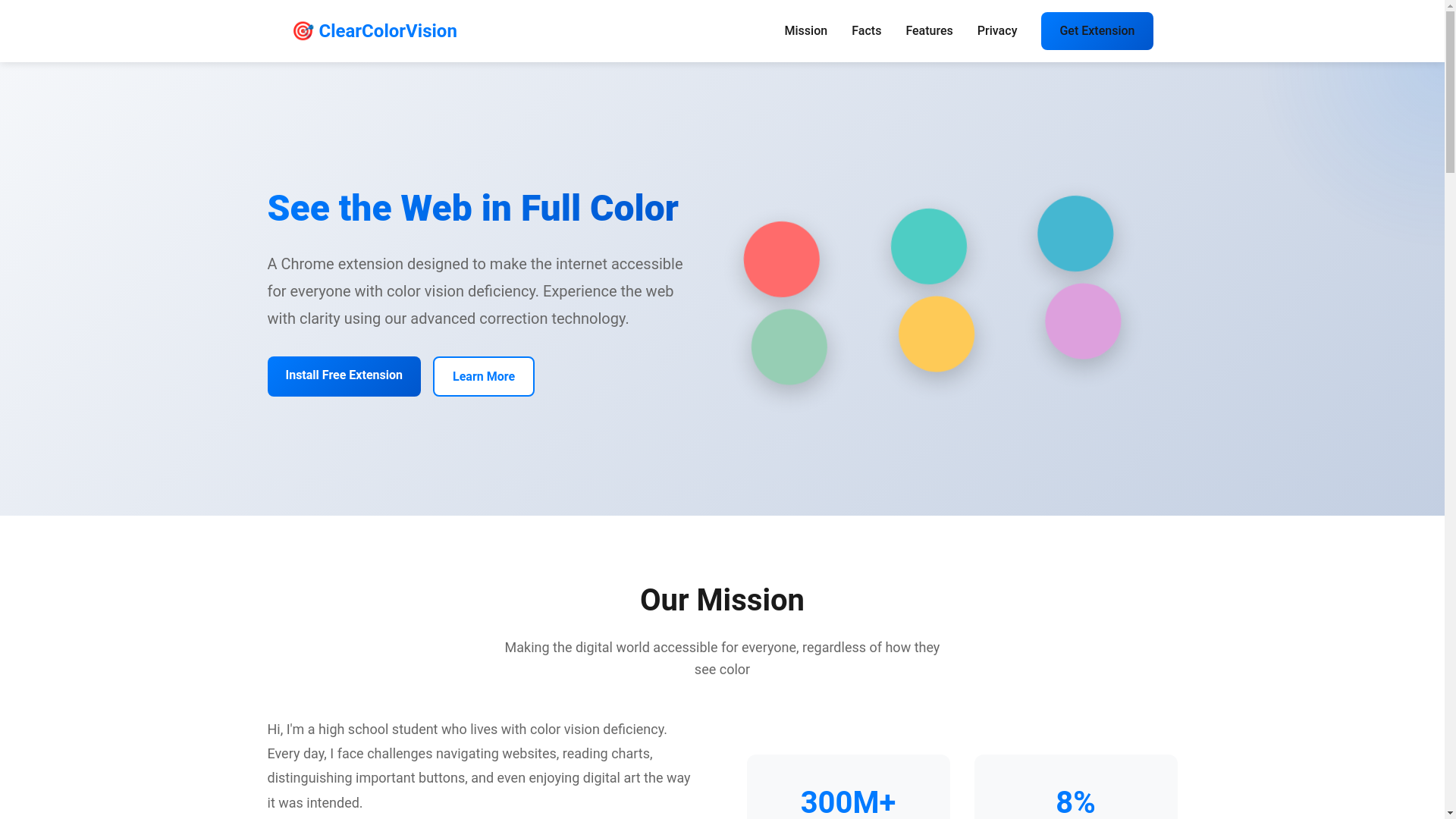 website screenshot of https://clearcolorvision.org/