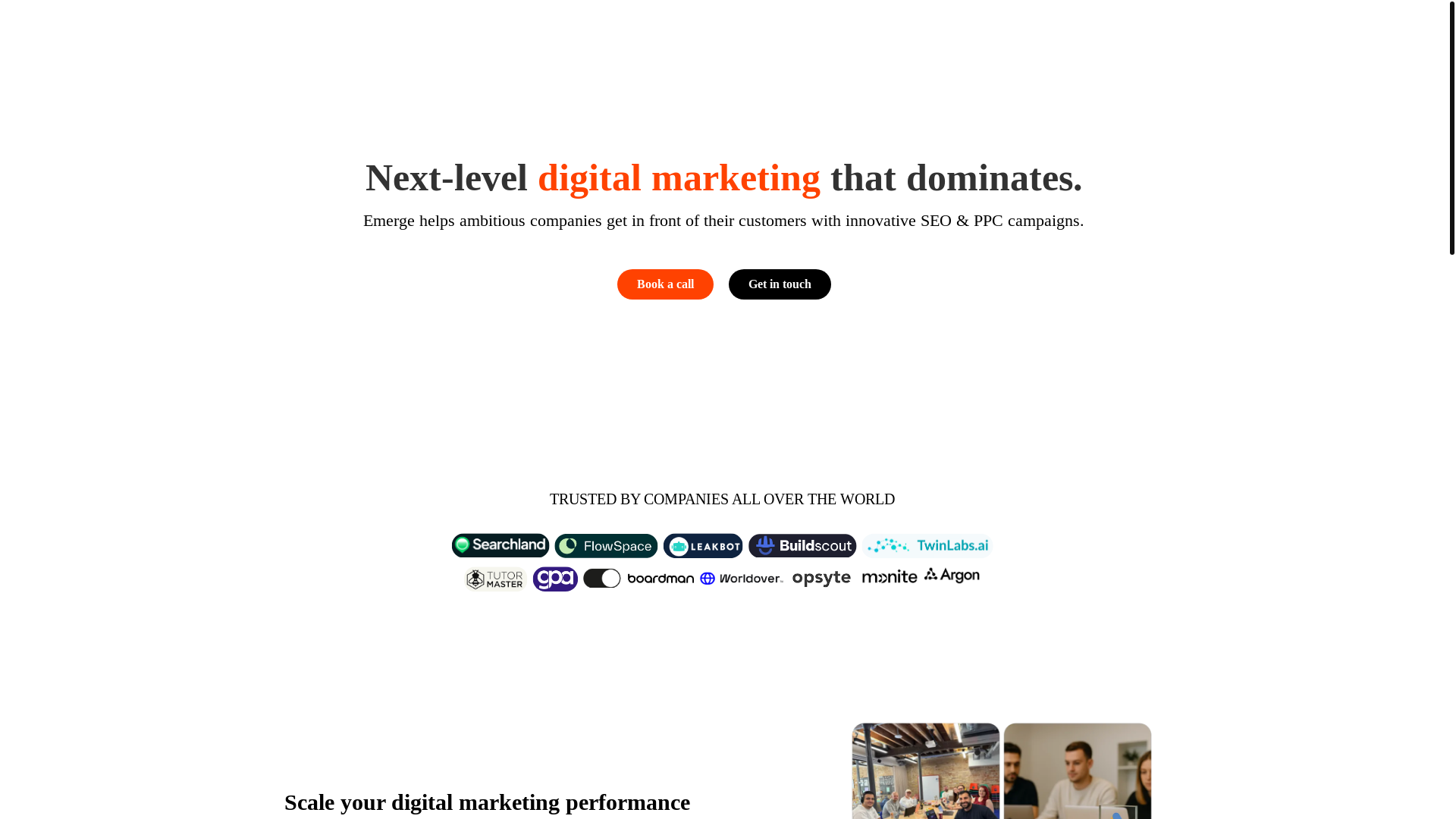 website screenshot of https://meetemergedigital.com/