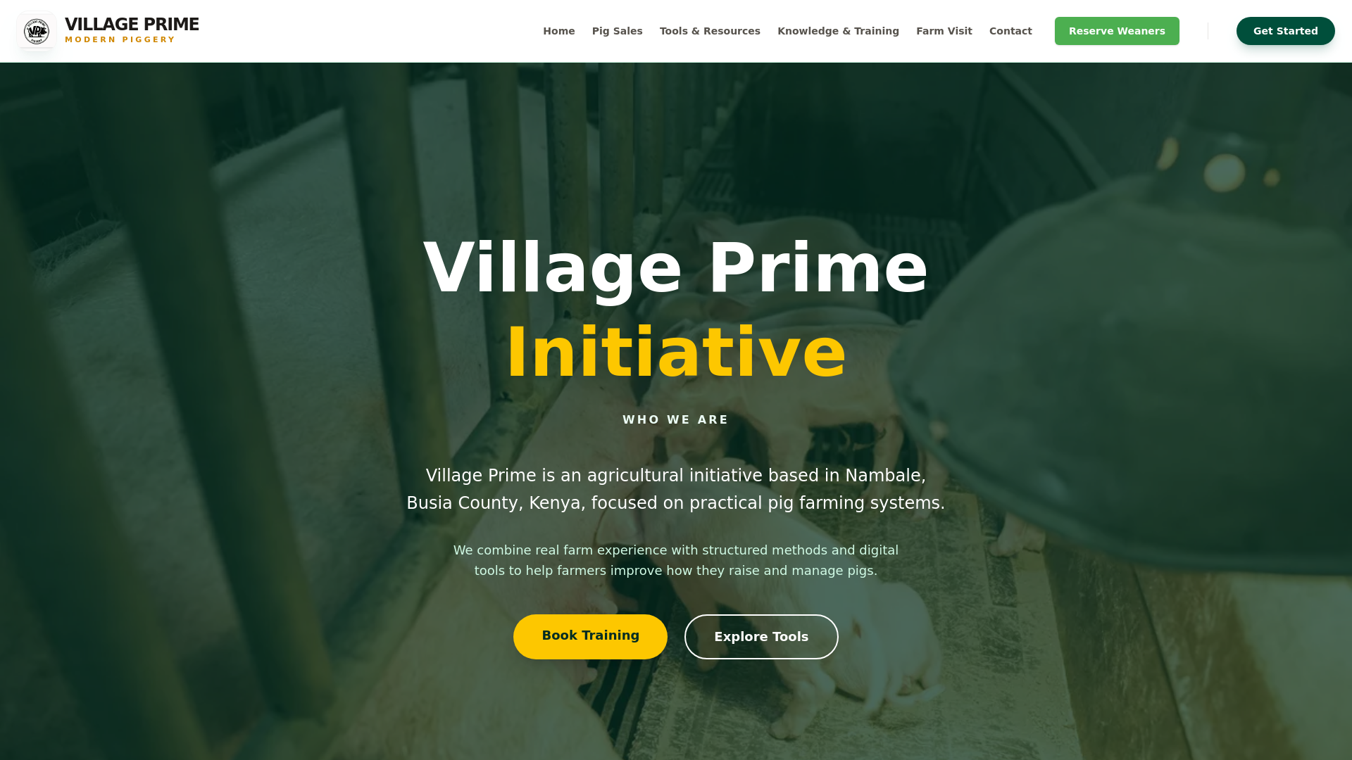 website screenshot of https://villageprime.co.ke/