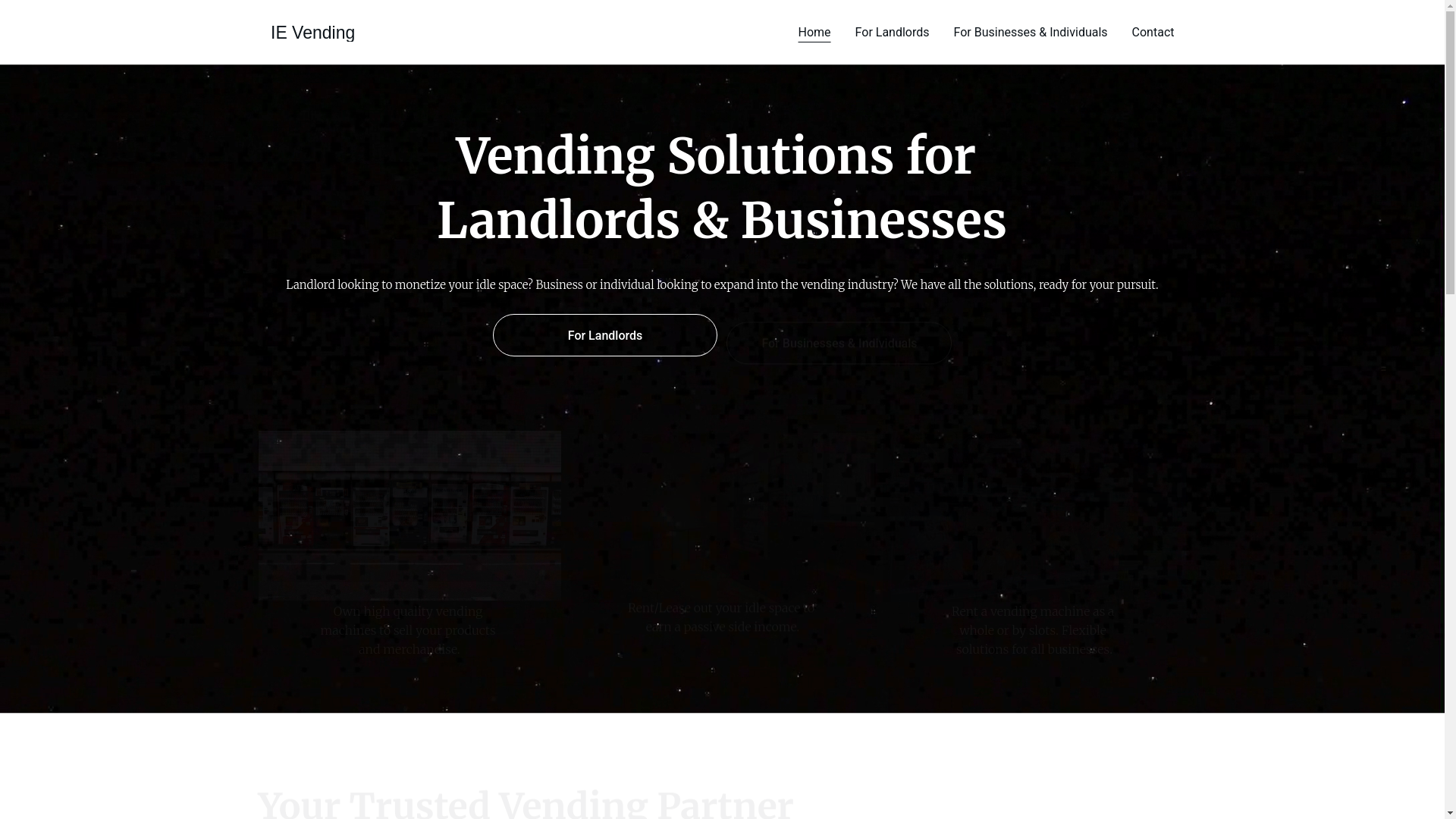 website screenshot of https://ievending.com/