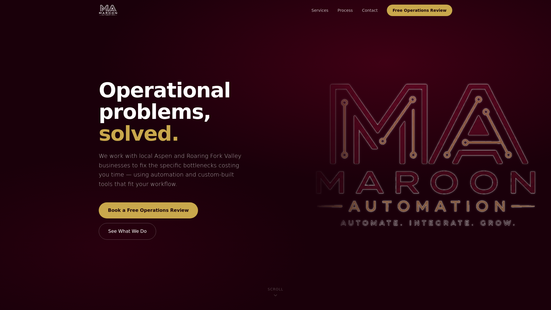 website screenshot of https://maroon-automation-web.pages.dev/