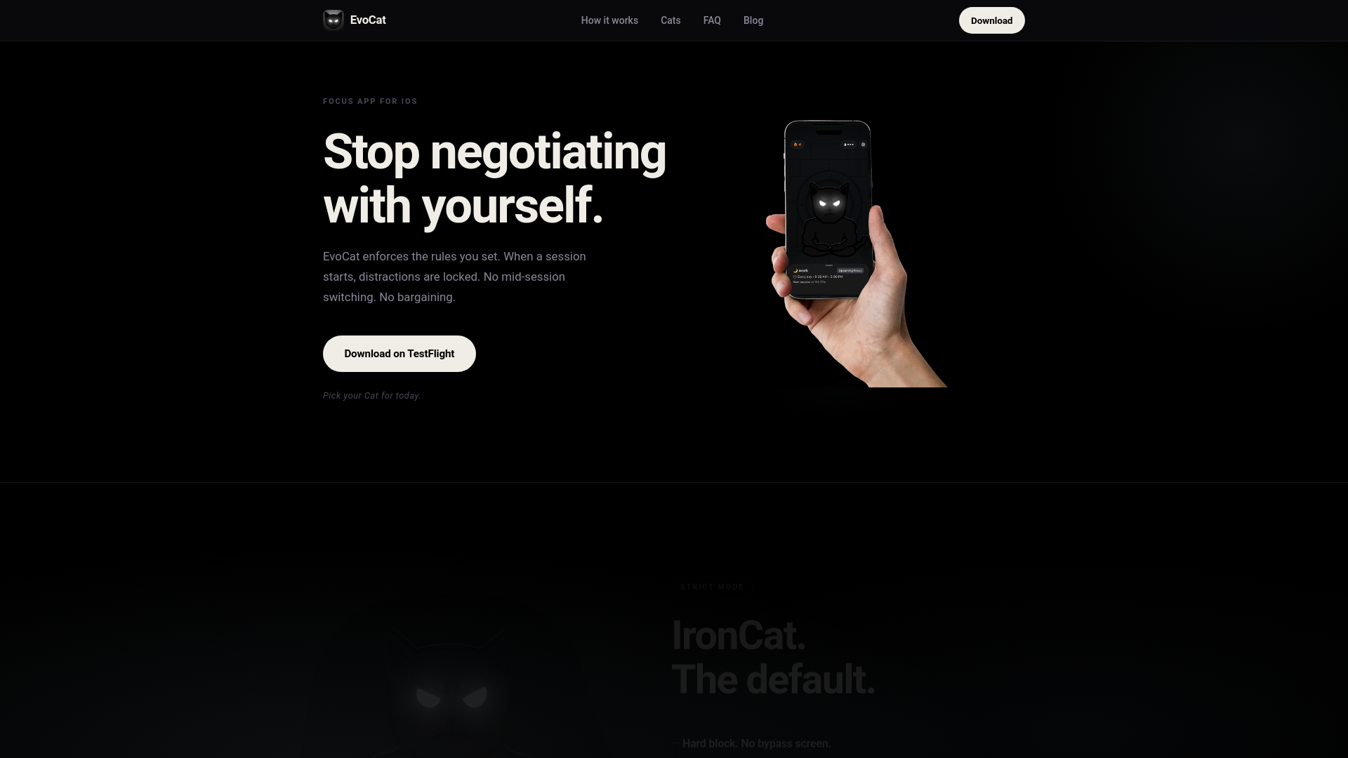 website screenshot of https://evocatweb.pages.dev/