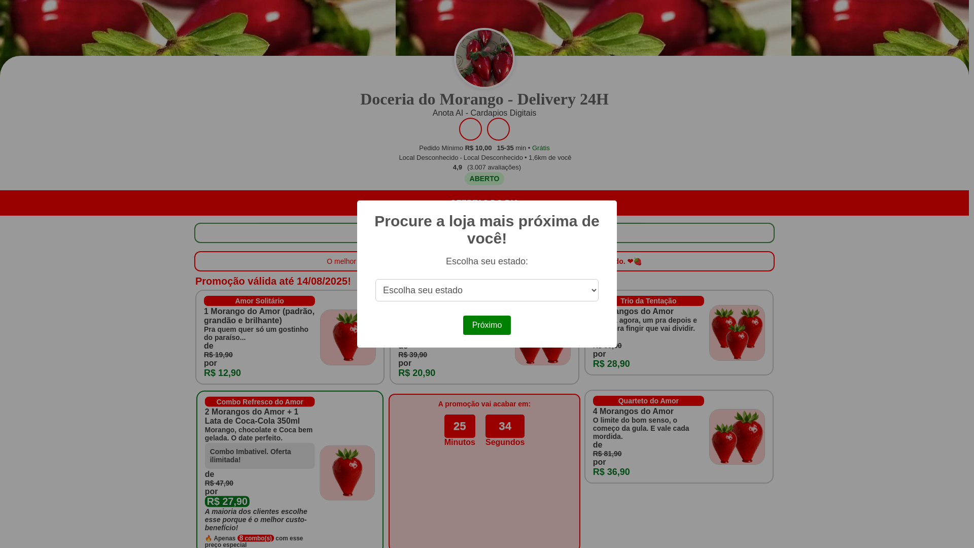 website screenshot of https://morangodoceria.online/