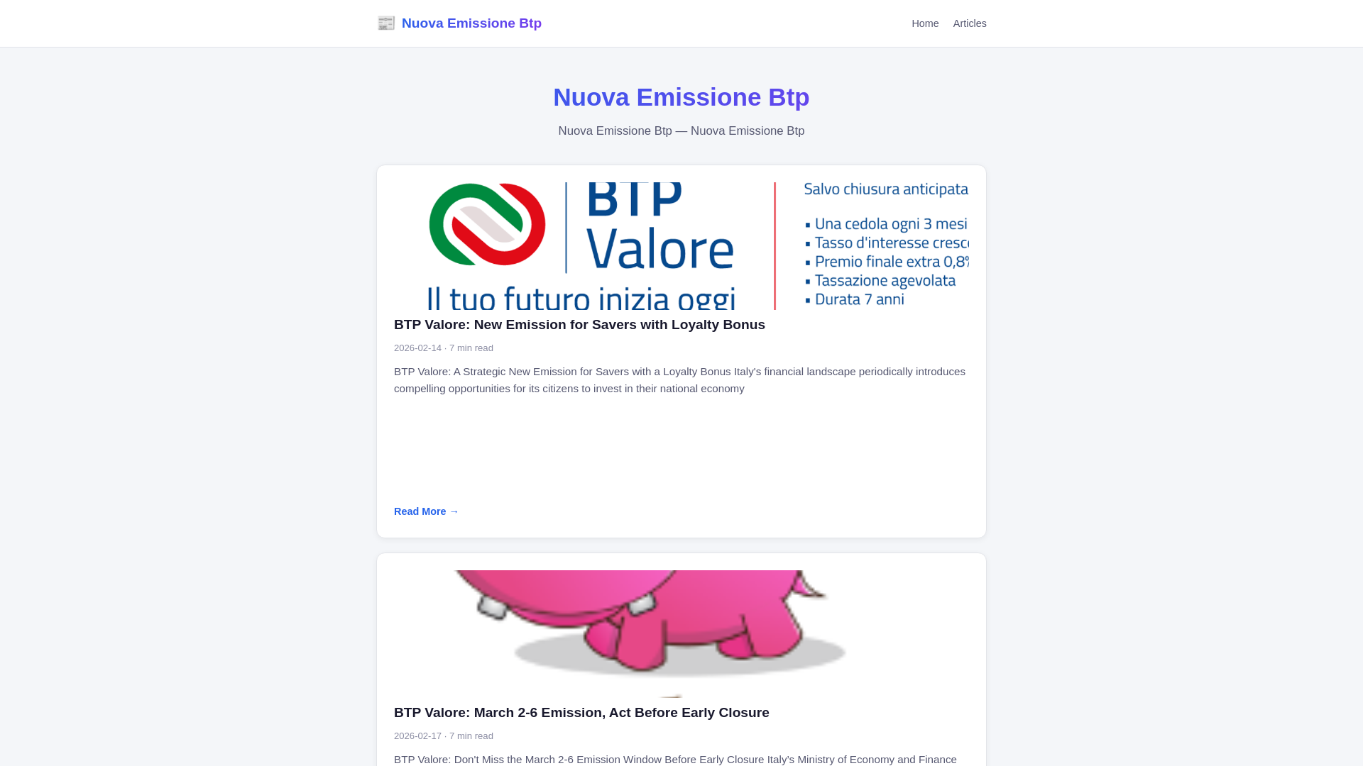 website screenshot of https://nuova-emissione-btp.pages.dev/