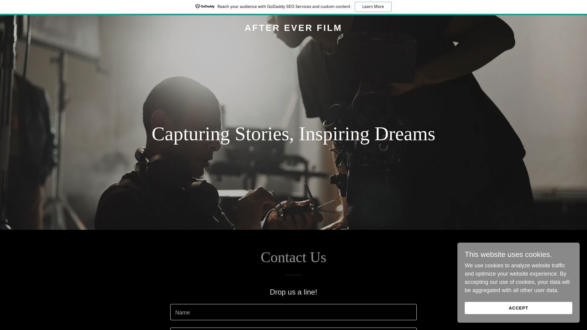 website screenshot of https://aftereverfilm.com