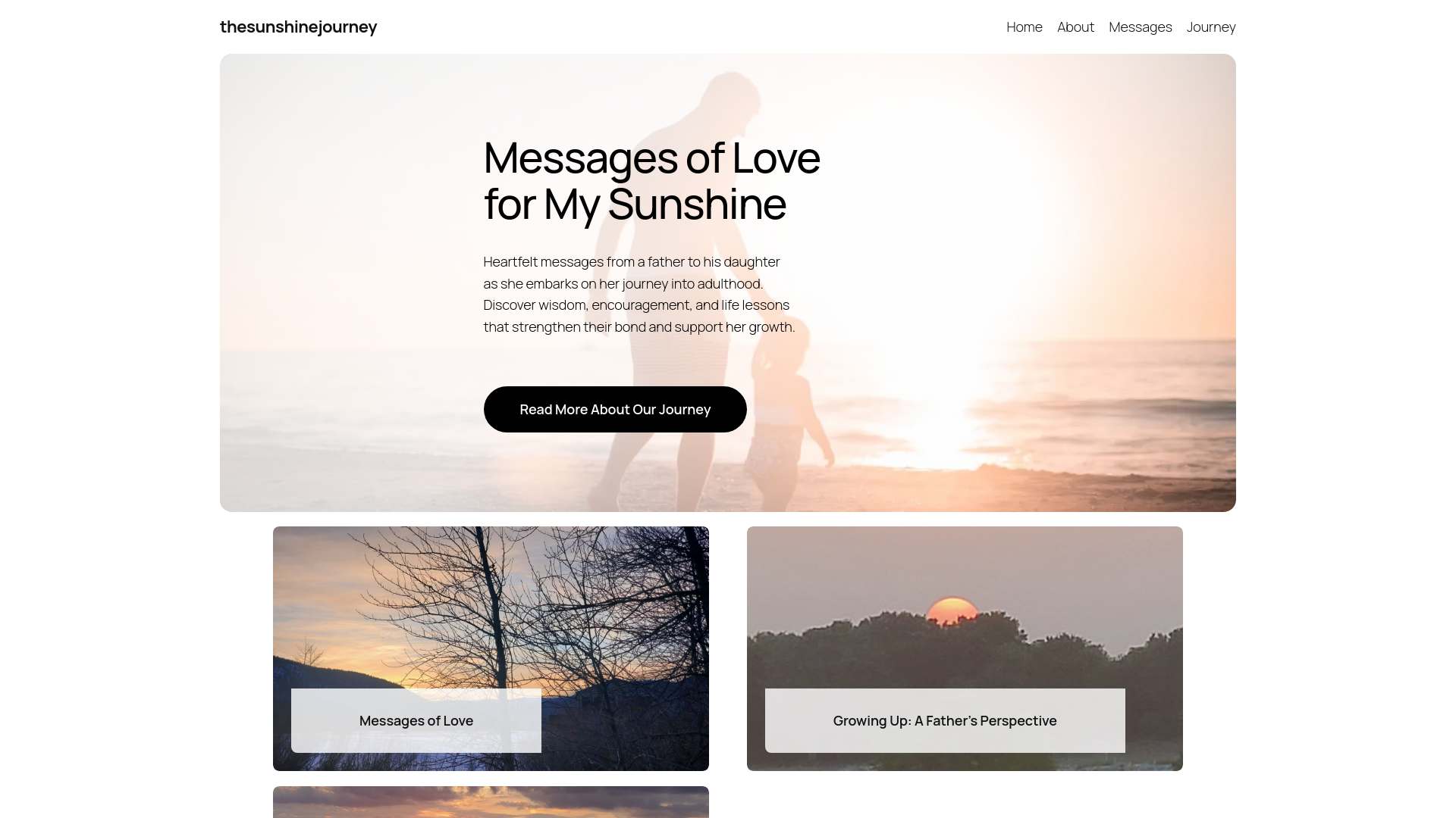 website screenshot of https://thesunshinejourney.us