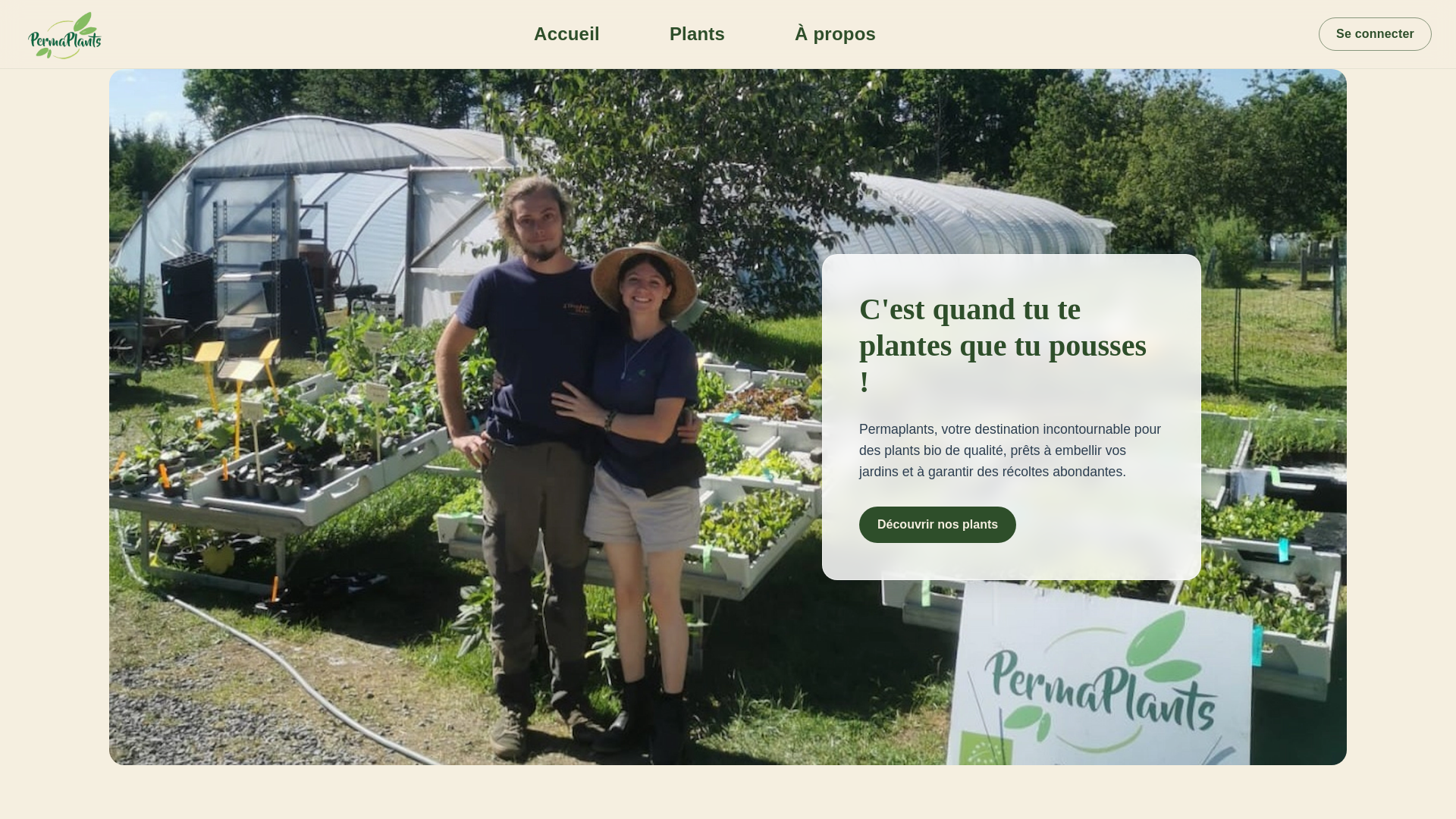 website screenshot of https://permaplants.be