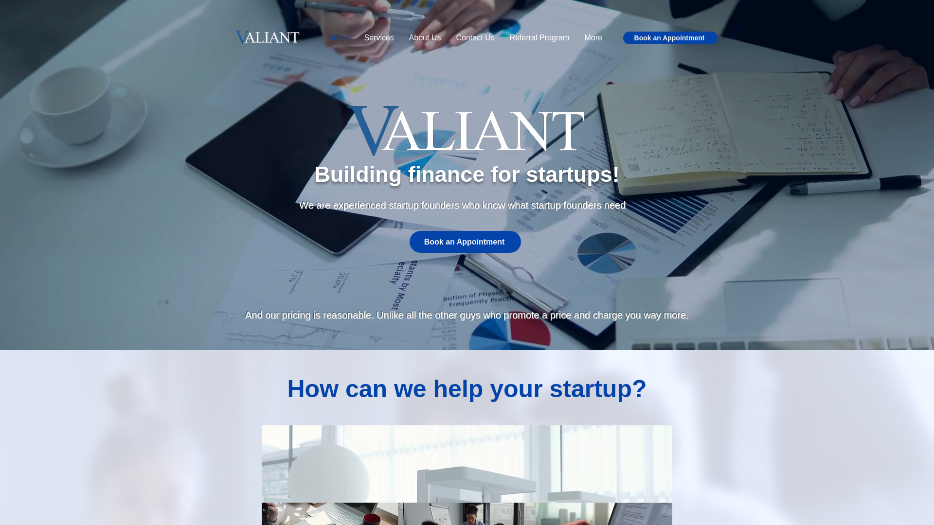 website screenshot of https://usevaliant.net/