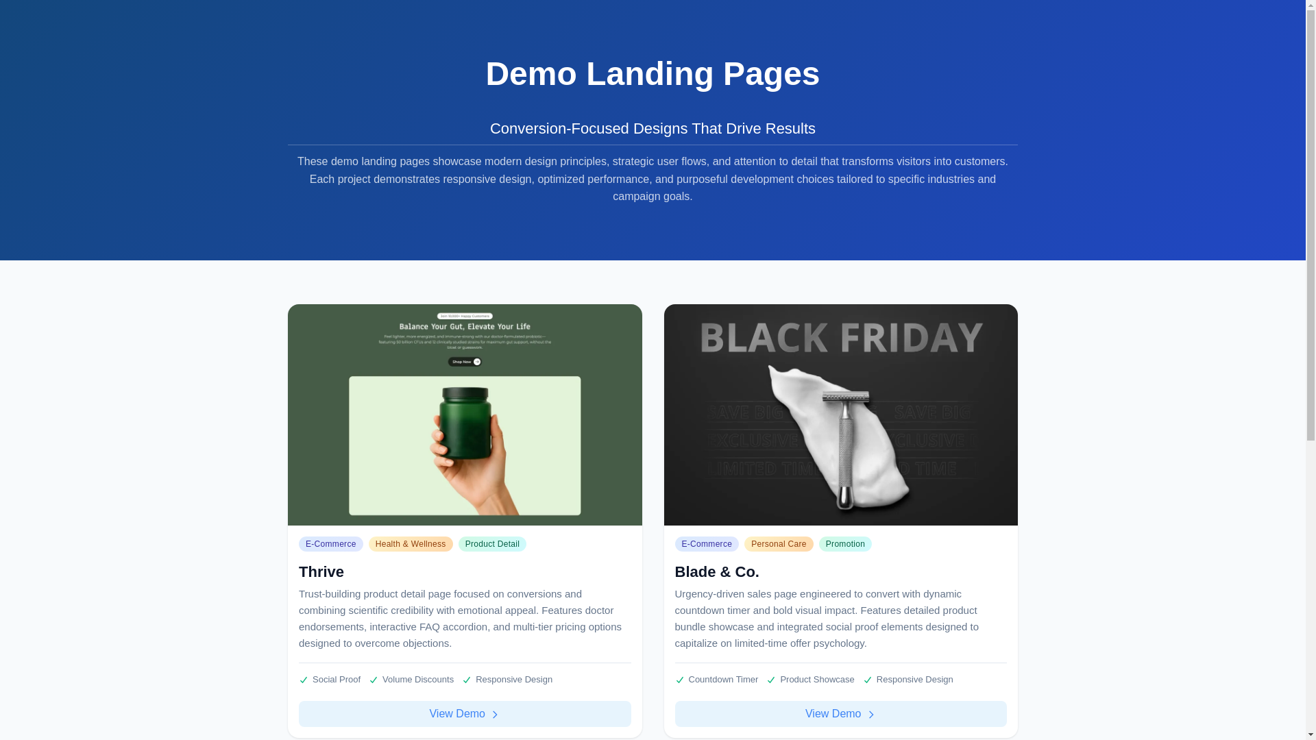 website screenshot of https://my-demo-landing.pages.dev/