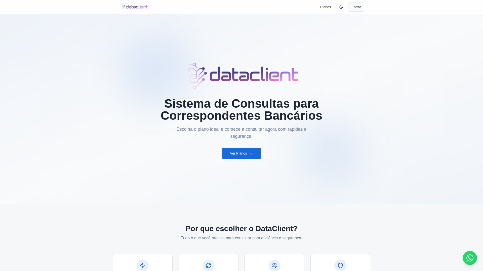 website screenshot of https://dataclient.com.br/