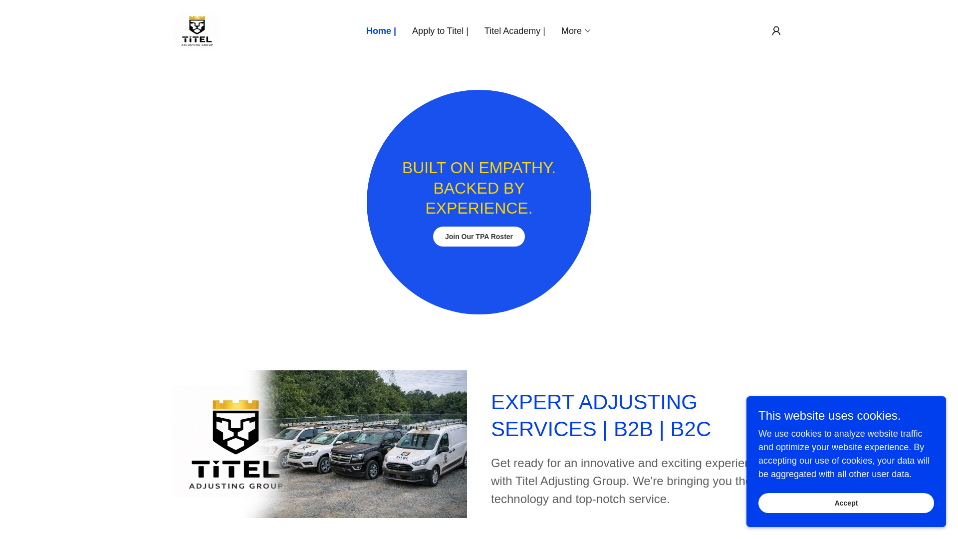 website screenshot of https://titeladjusting.com/