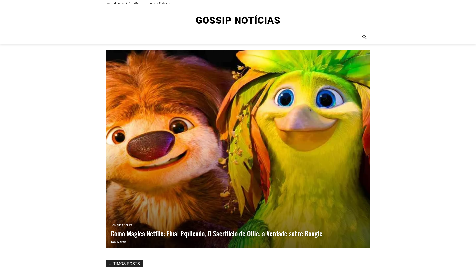 website screenshot of https://gossipnoticias.com.br
