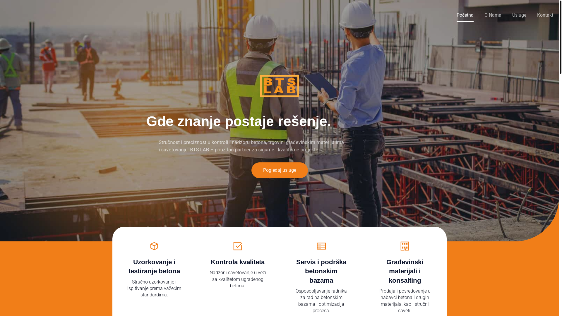 website screenshot of https://www.btslab.rs