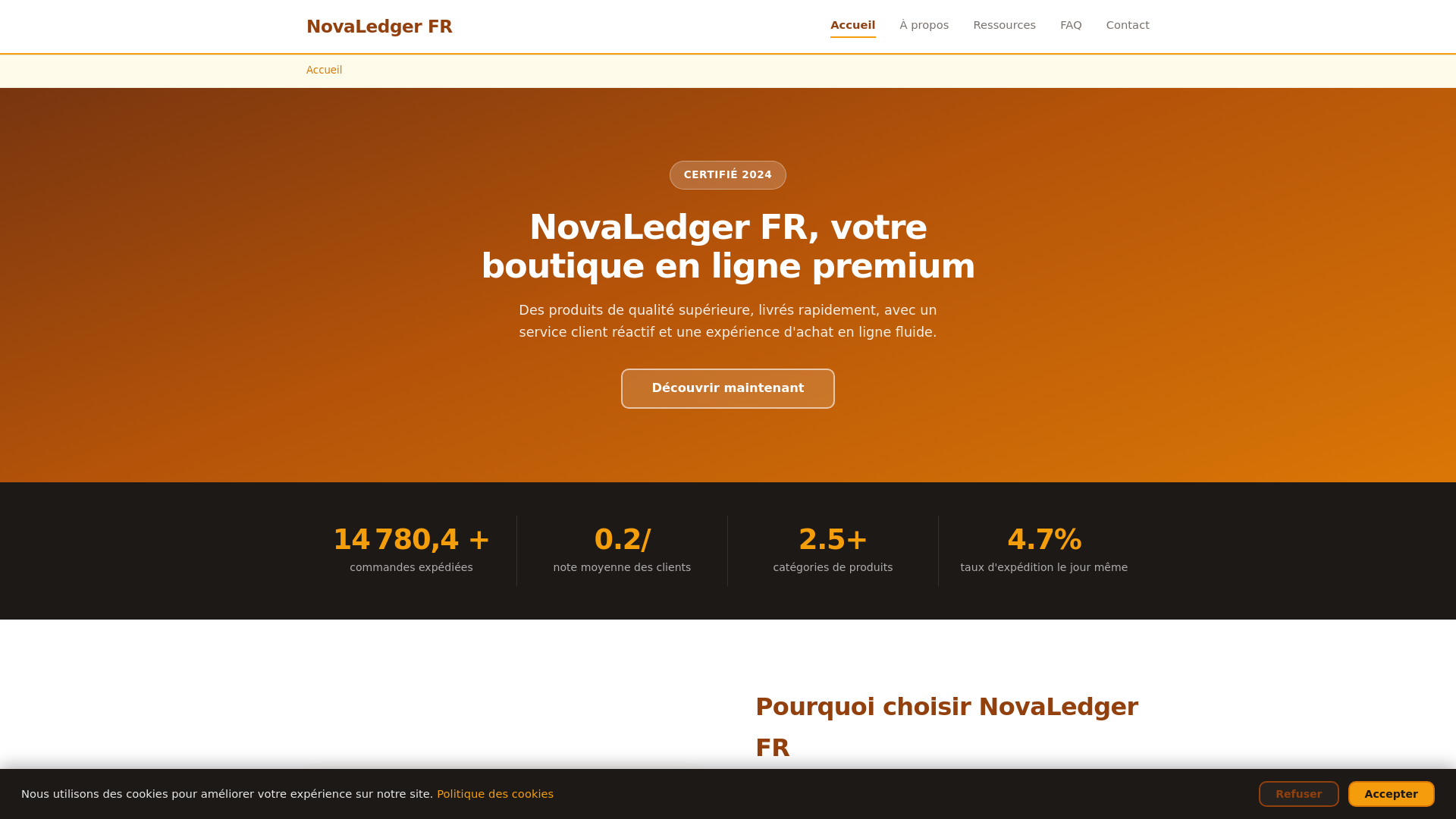 website screenshot of https://novaledger-fr.pro/