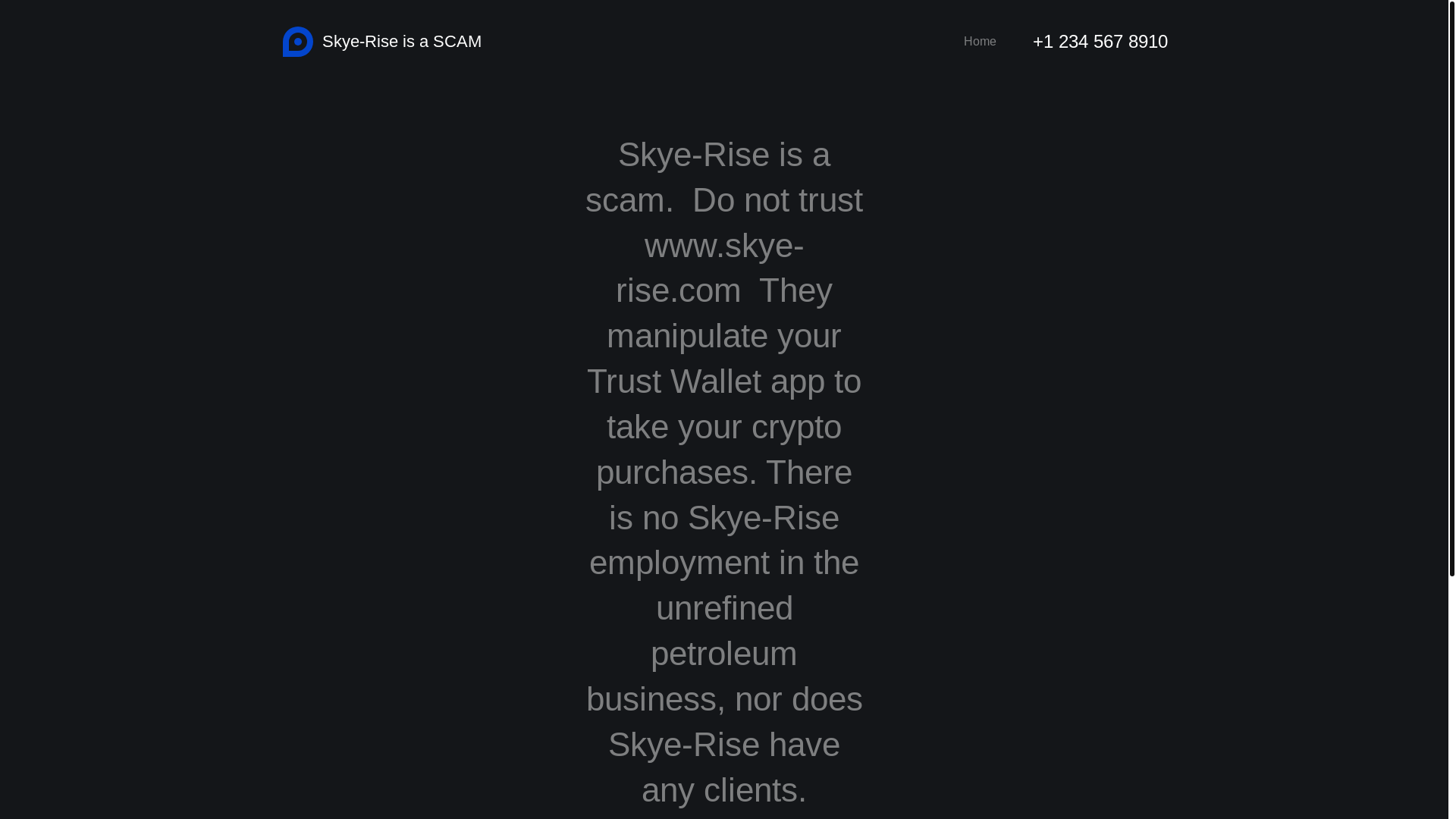 website screenshot of https://skye-rise-scam.com/