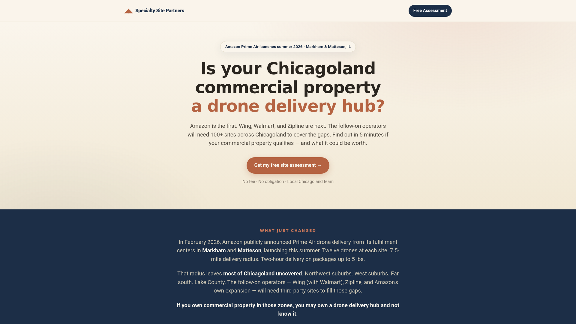 website screenshot of https://specialtysitepartners.com/