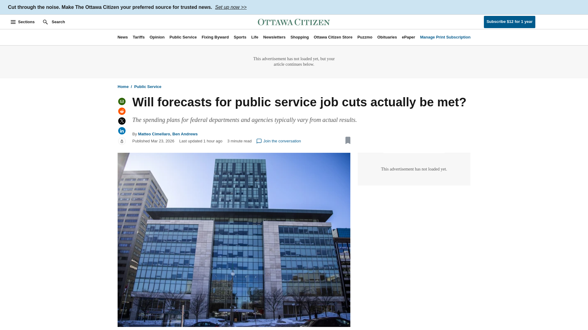 website screenshot of https://ottawacitizen.com/public-service/departmental-plans-public-service-job-cuts