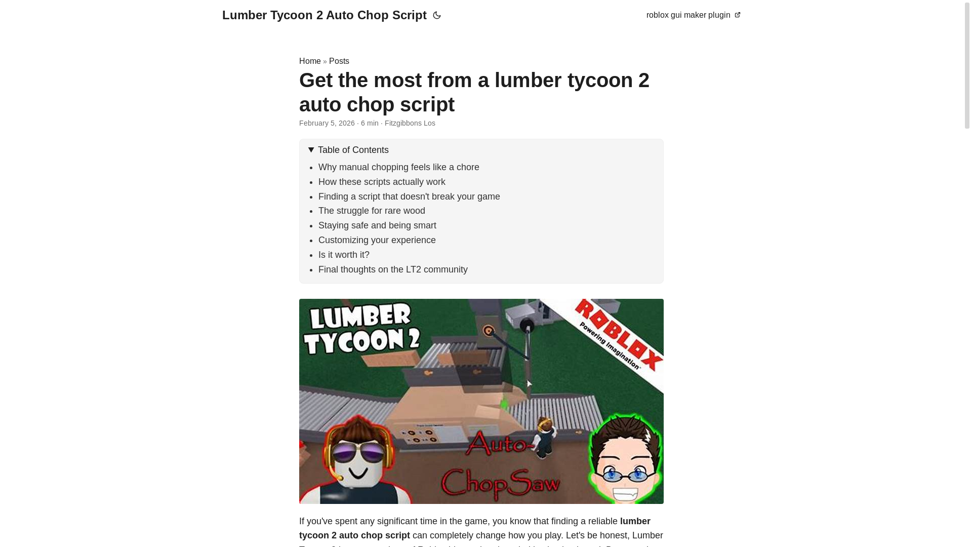 website screenshot of https://lumber-tycoon-2-auto-chop-script.pages.dev/