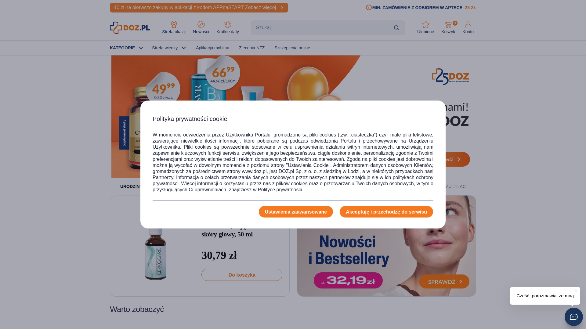 website screenshot of https://www.doz.pl