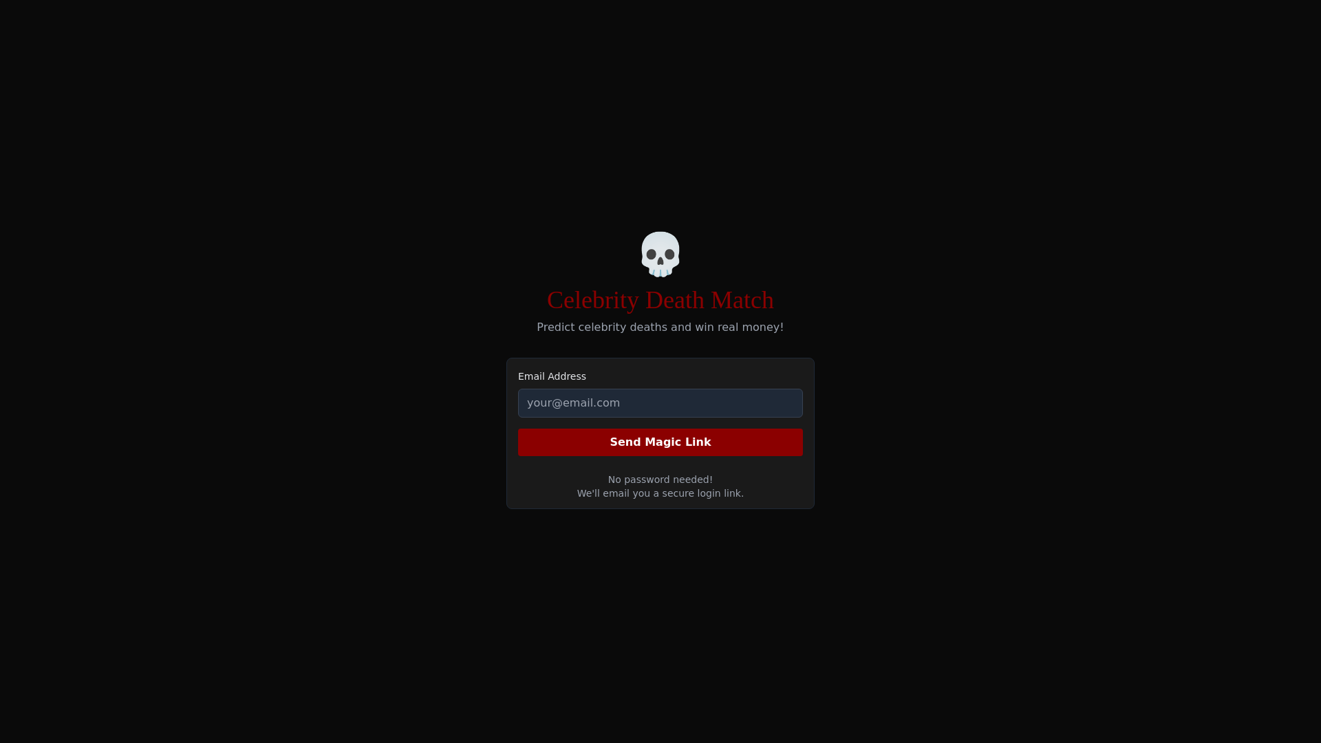 website screenshot of https://celebritydeathmatch.com.au/