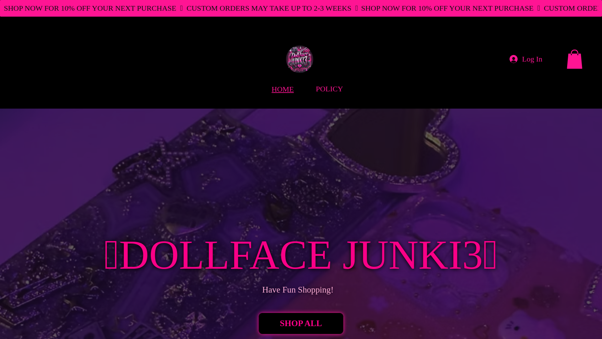 website screenshot of https://dollfacejunki3.net/