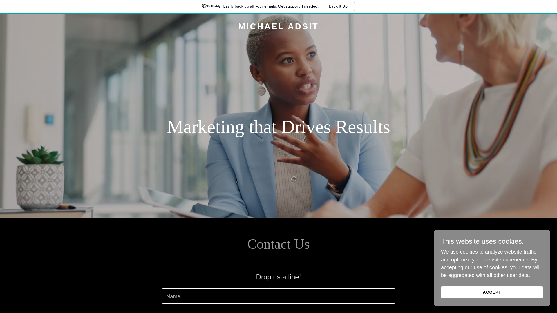 website screenshot of https://michaeladsit.com/