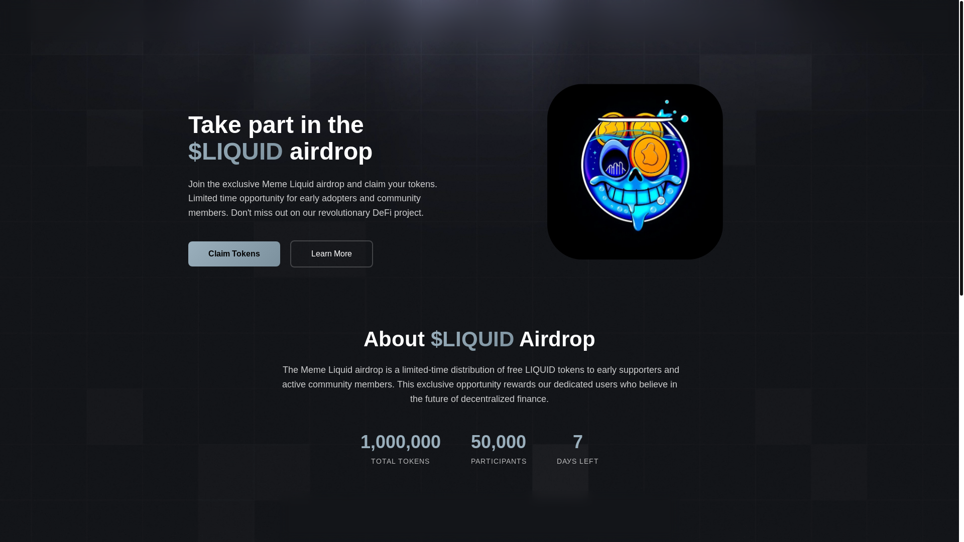 website screenshot of https://liquid-events.fun/