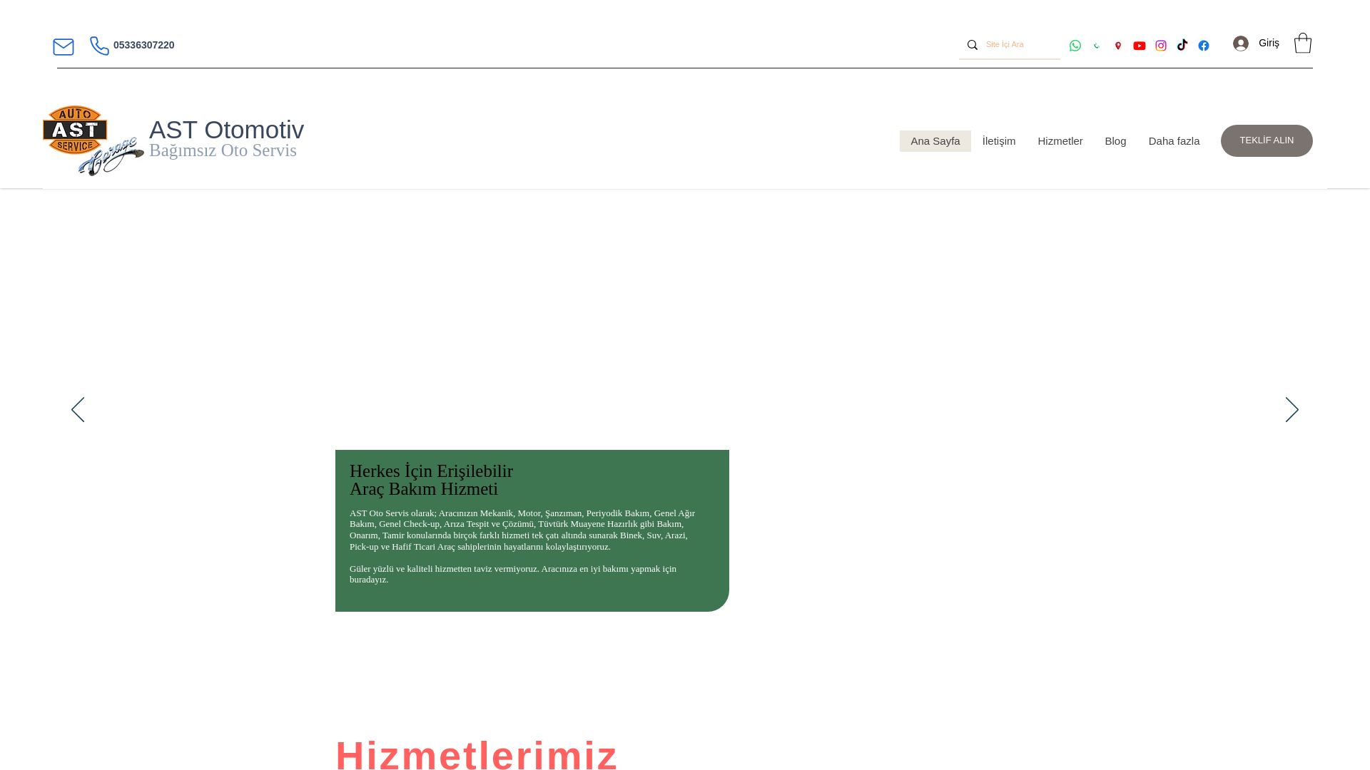 website screenshot of https://ast-otoservis.com/
