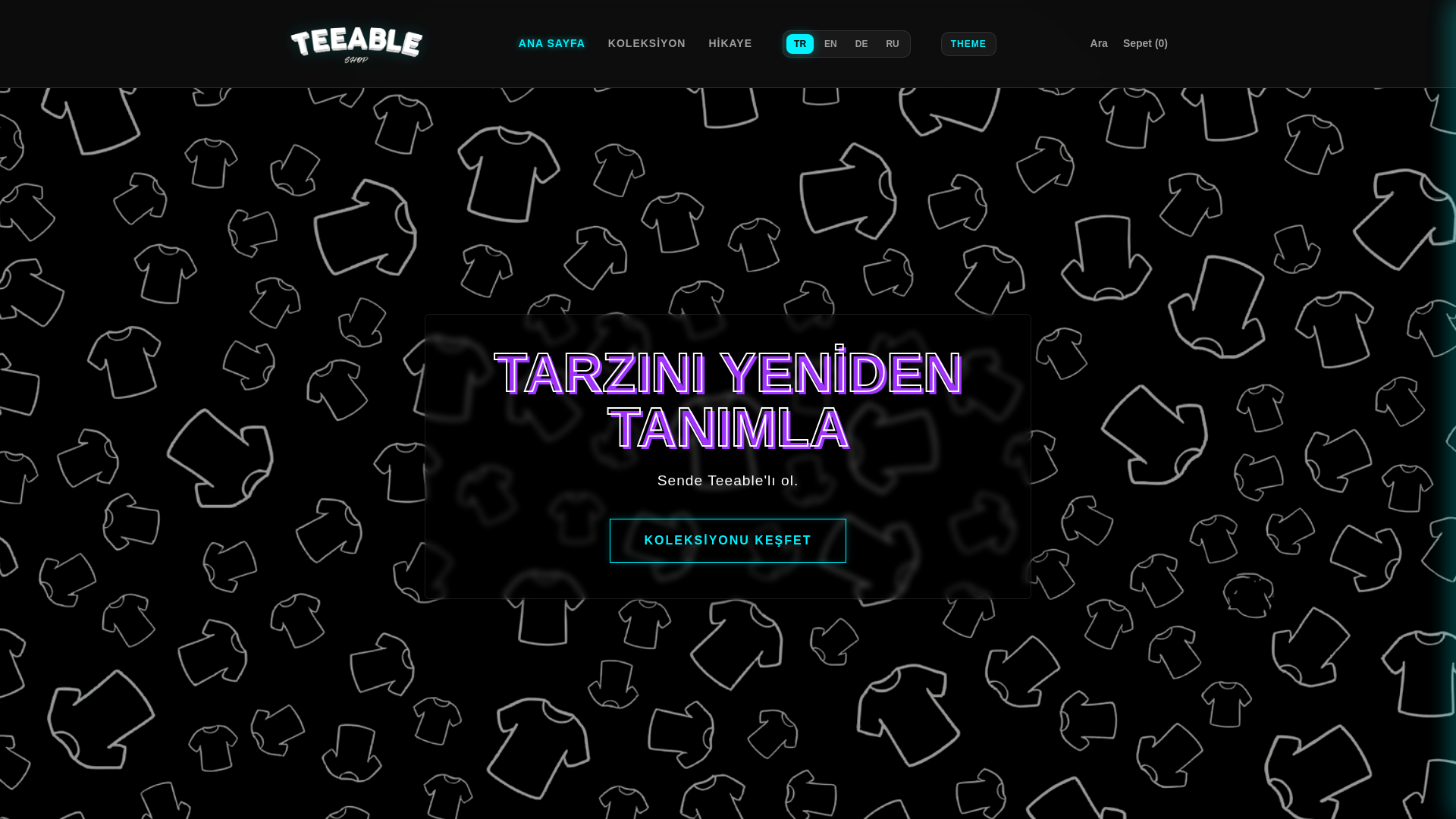 website screenshot of https://teeable.com.tr