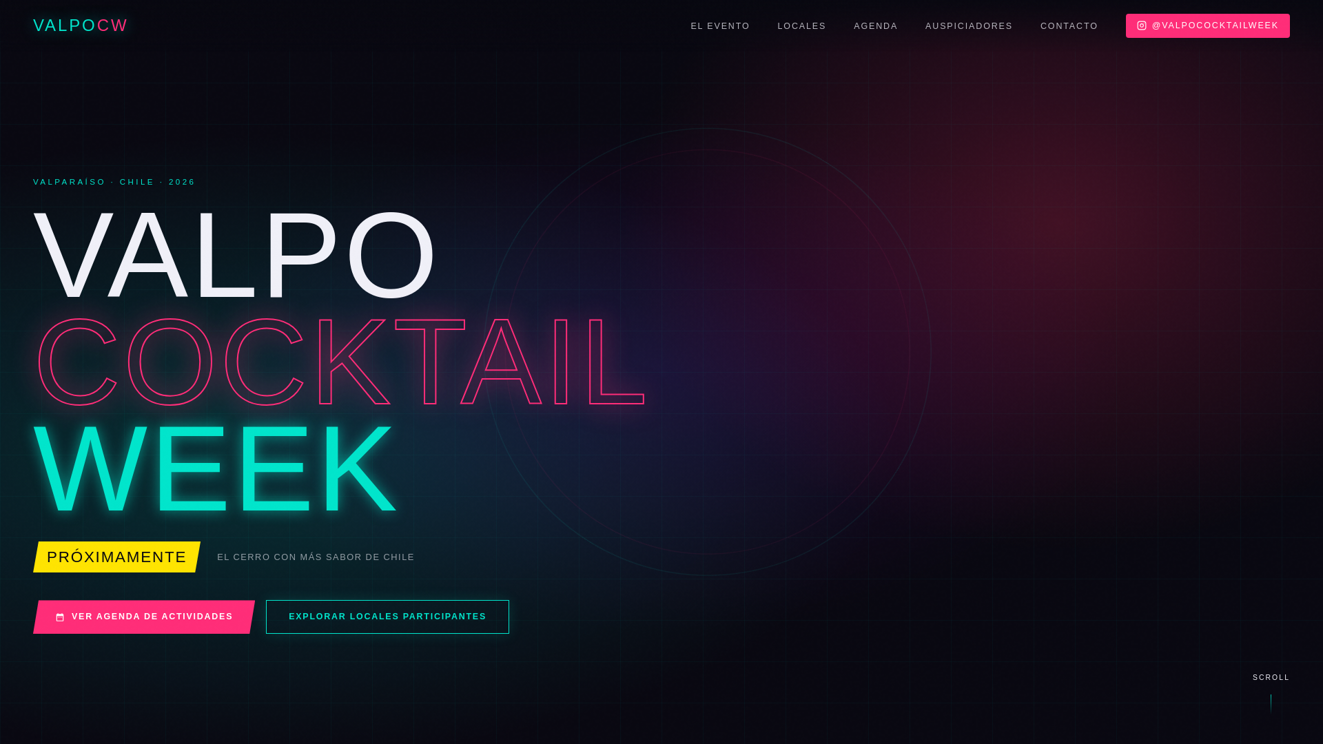 website screenshot of https://valpococktailweek.cl/