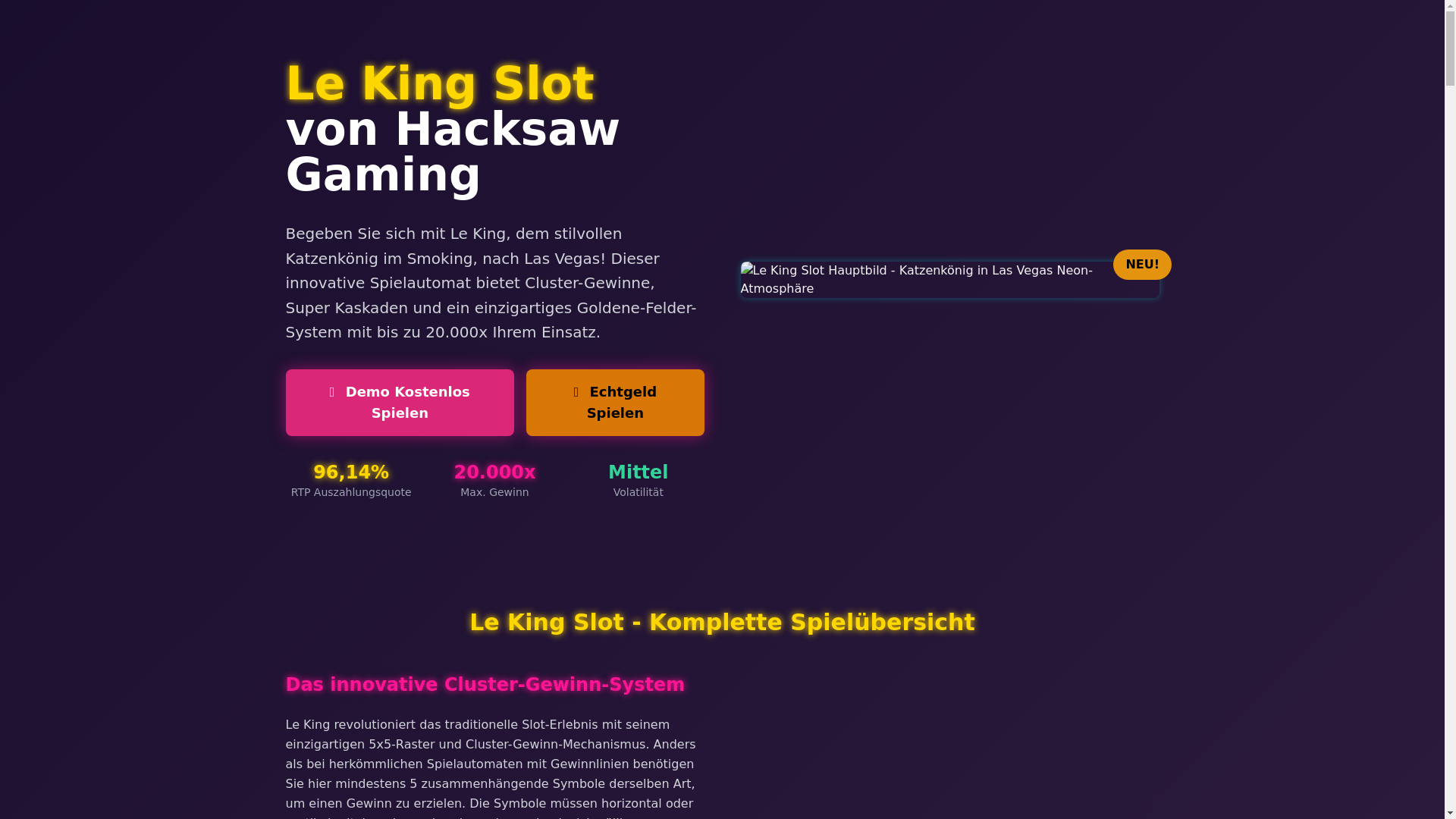 website screenshot of https://leking-slot.de/