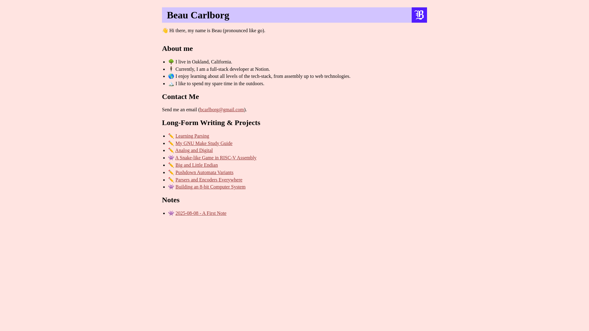 website screenshot of https://personal-site-qln.pages.dev/