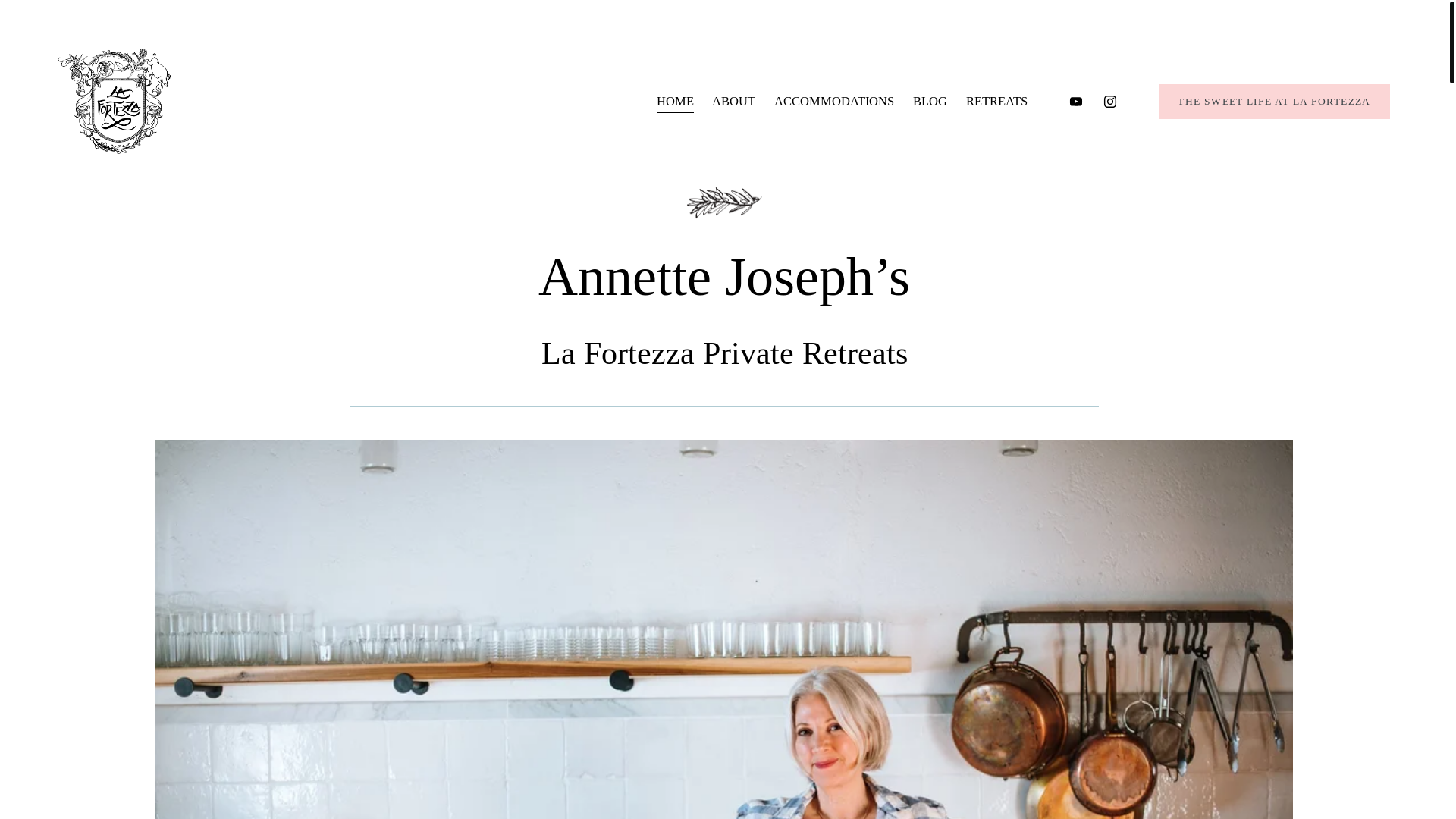 website screenshot of https://thesweetlifeatlafortezza.com/