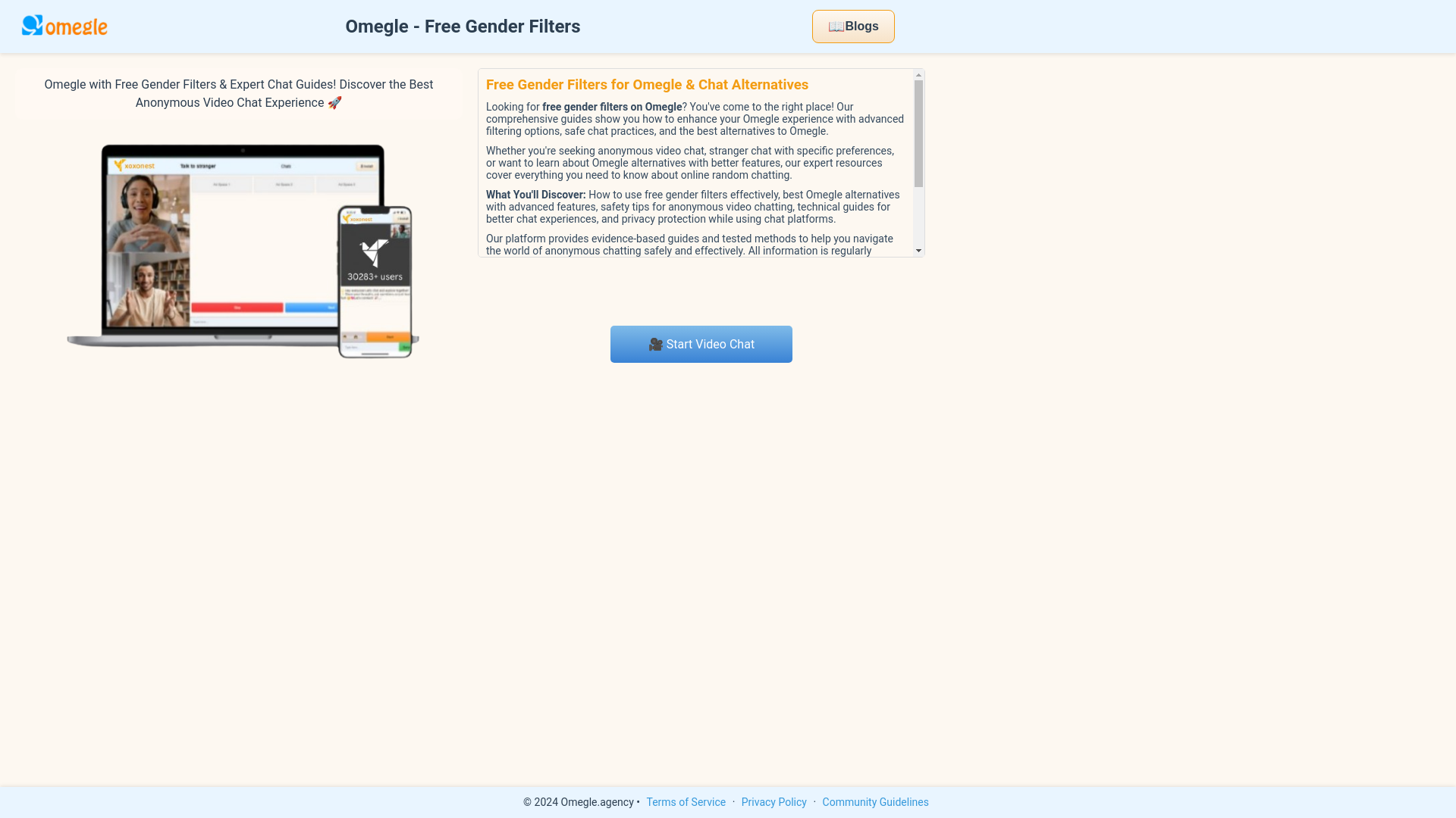 website screenshot of https://omegle-agency.pages.dev/